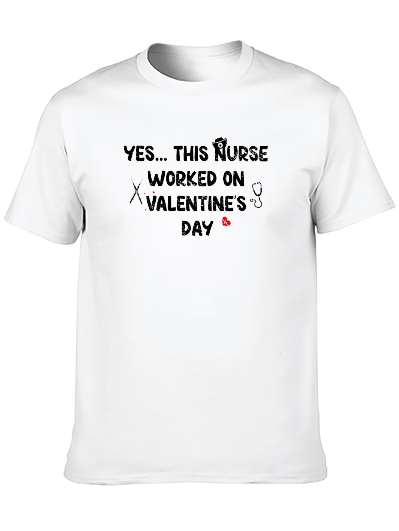 Black Valentine's Day Nurse T-Shirt view 10