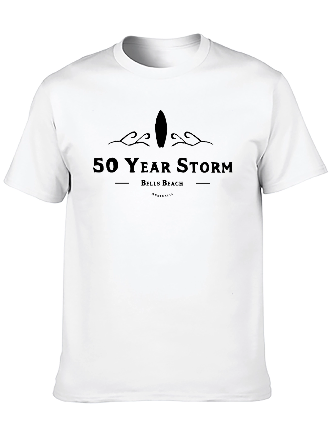 50 Year Storm Bells Beach Black T-Shirt - 10