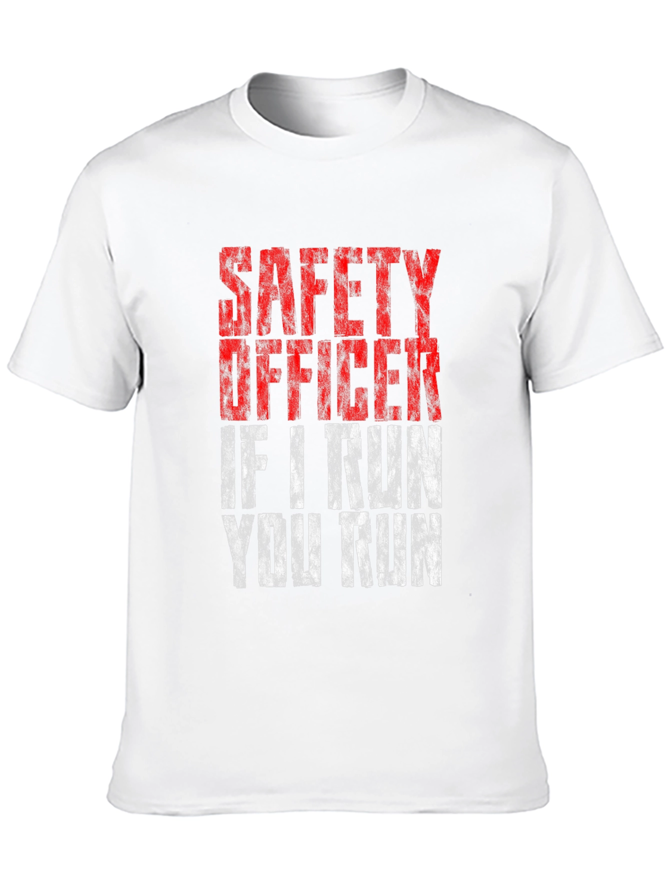 Black Safety Officer - If I Run You Run T-Shirt view 10