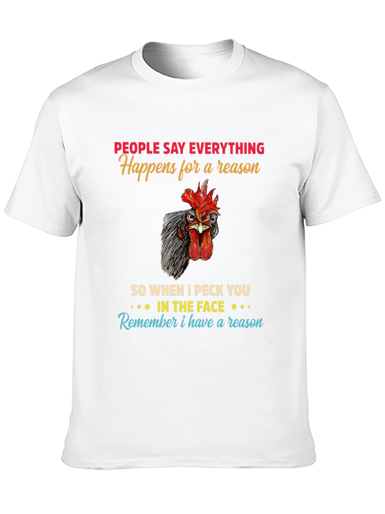 Black Funny Chicken Peck You in The Face T-Shirt view 10