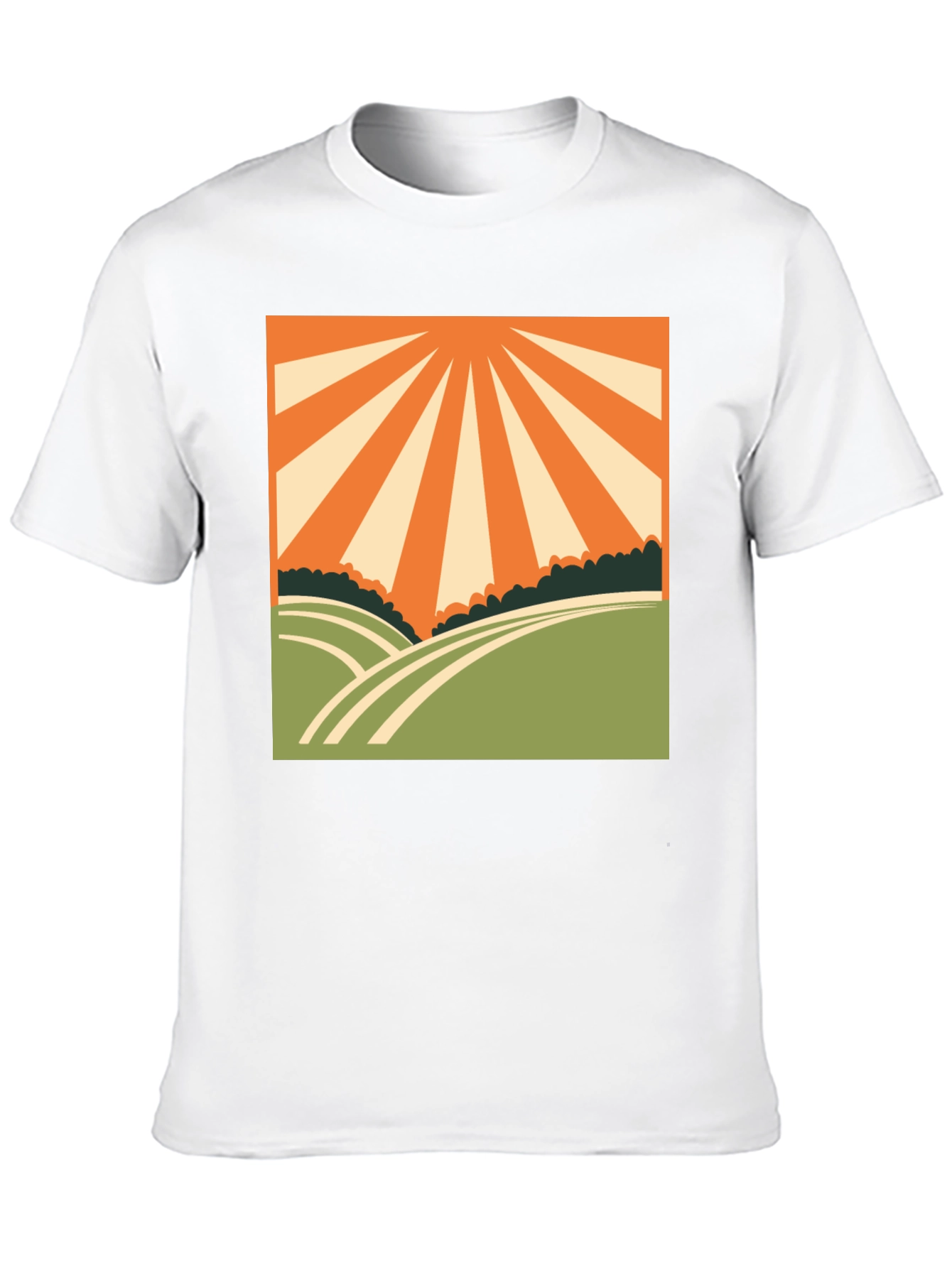 Black Retro Sunrise Graphic Tee - Vintage Inspired Design view 10