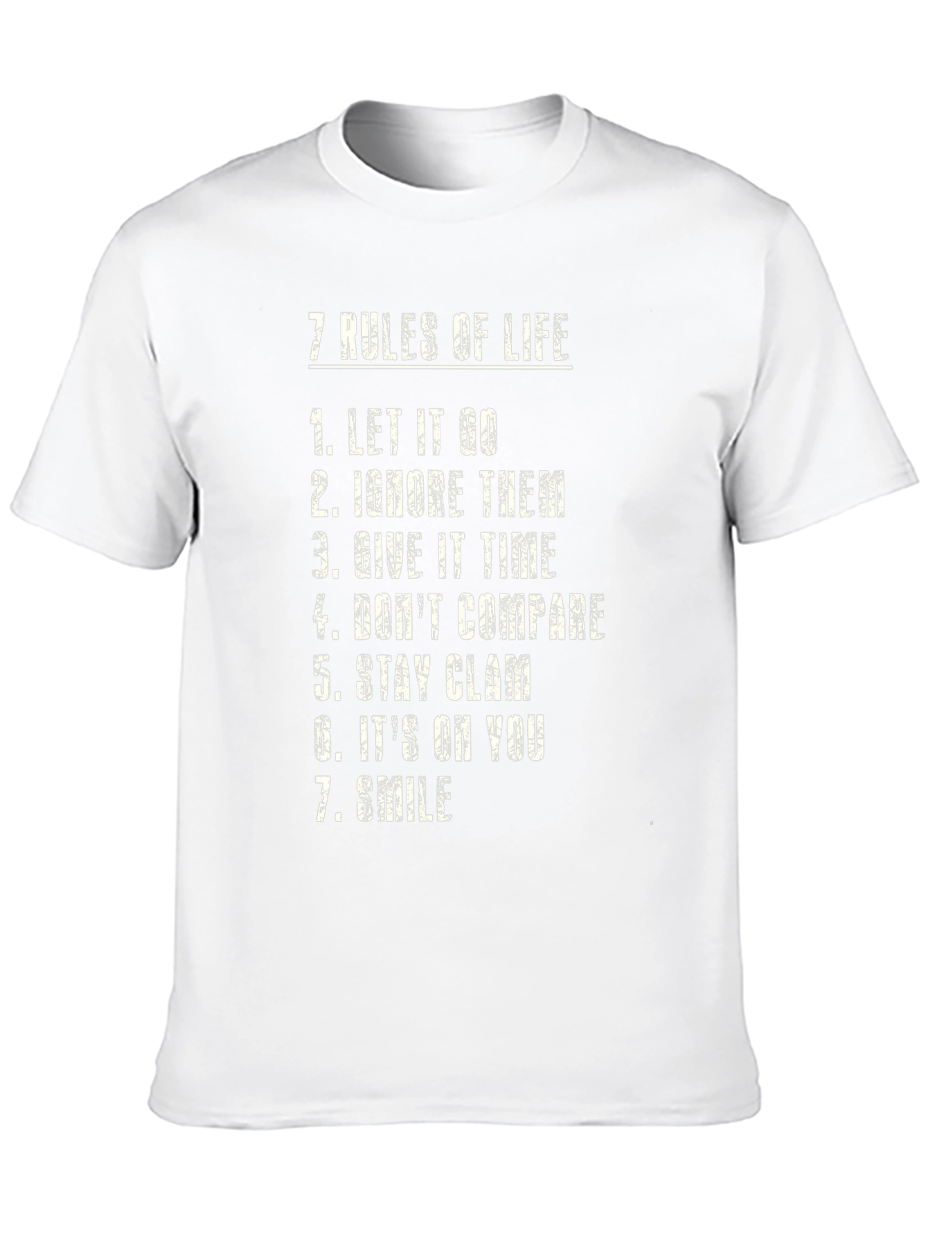 Black 7 Rules Of Life T-Shirt - Inspirational Message view 10