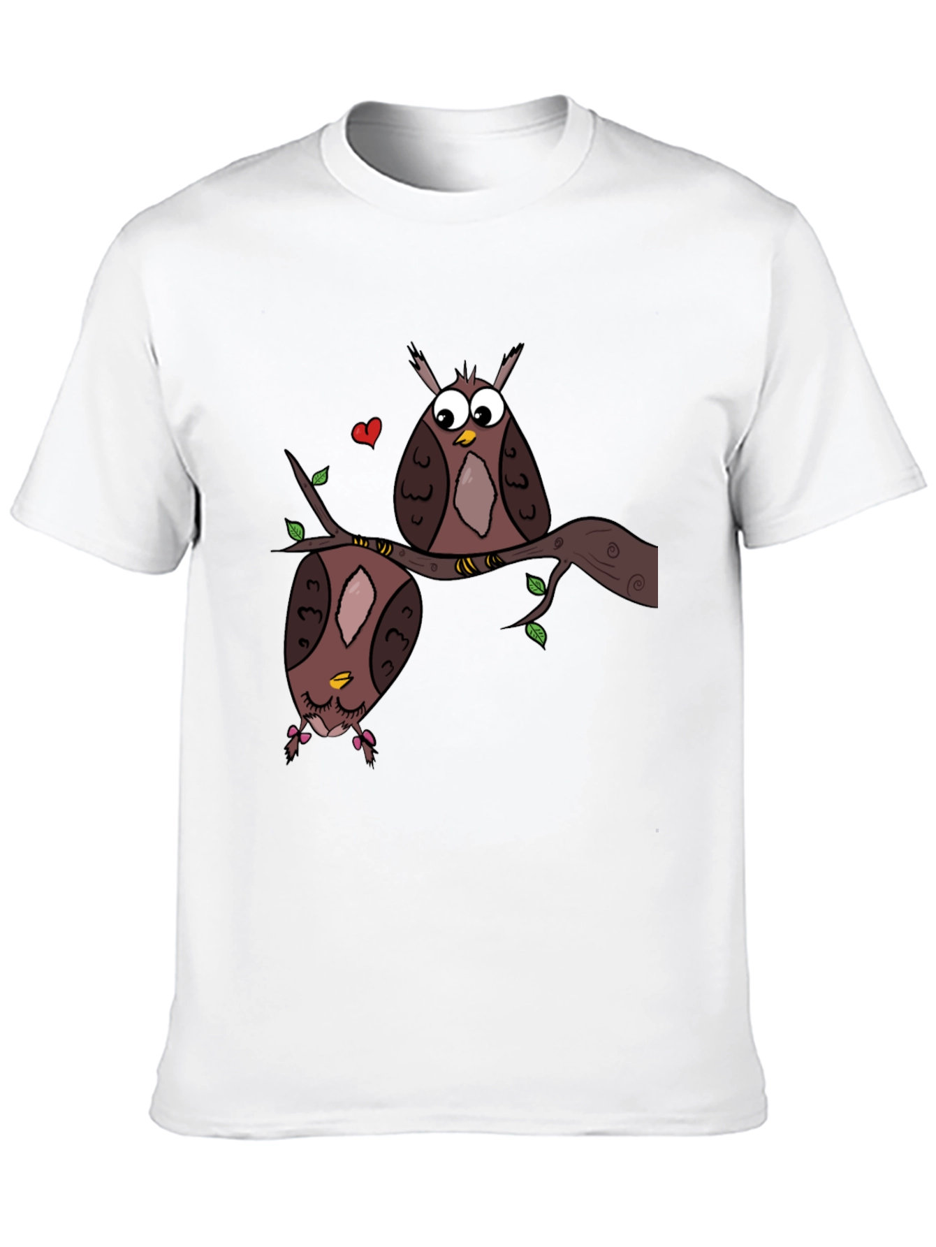 Black Owl Love Graphic Tee - Black Unisex T-Shirt view 10