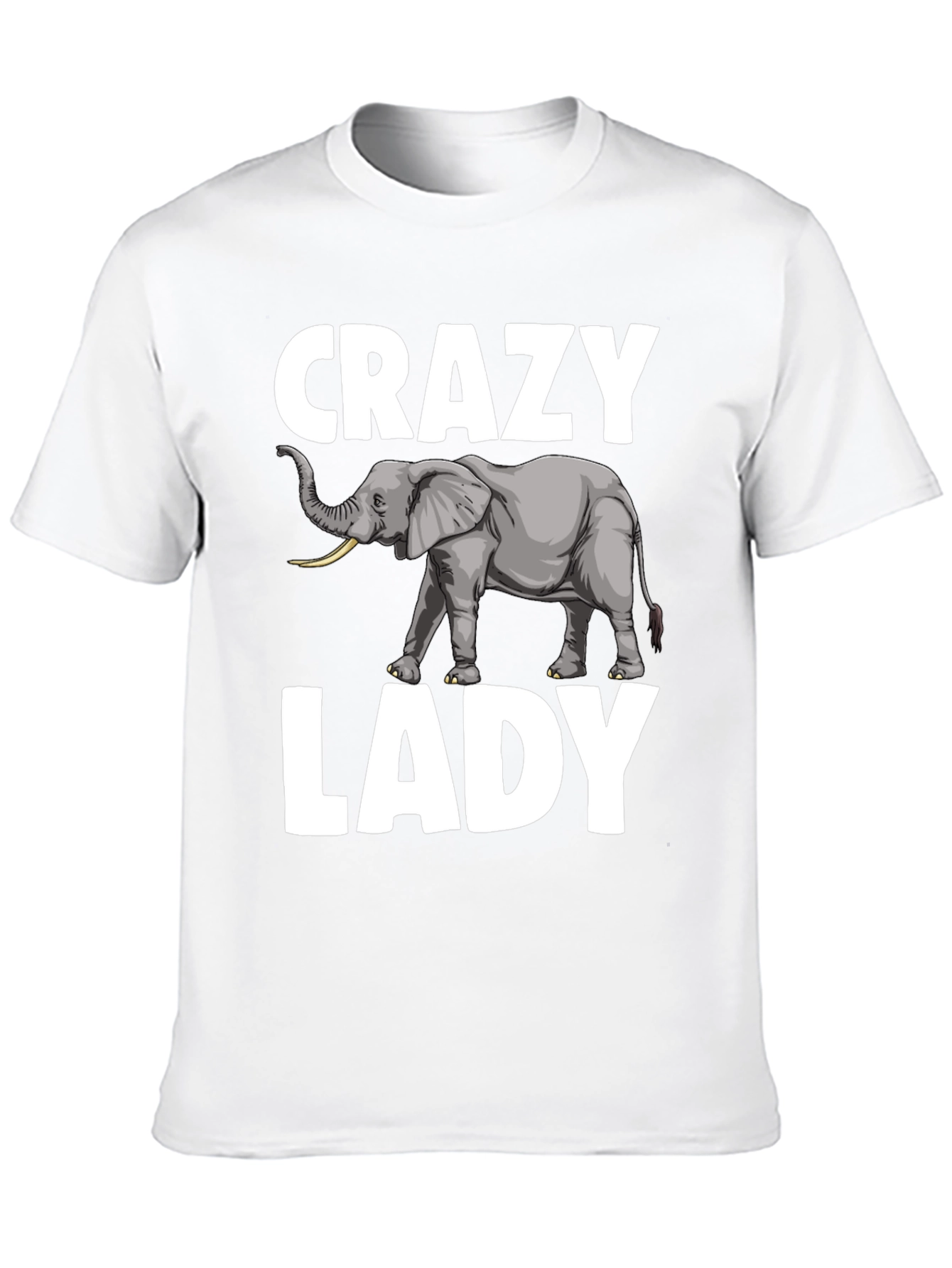 Black Crazy Elephant Lady T-Shirt - Novelty Graphic Tee view 10