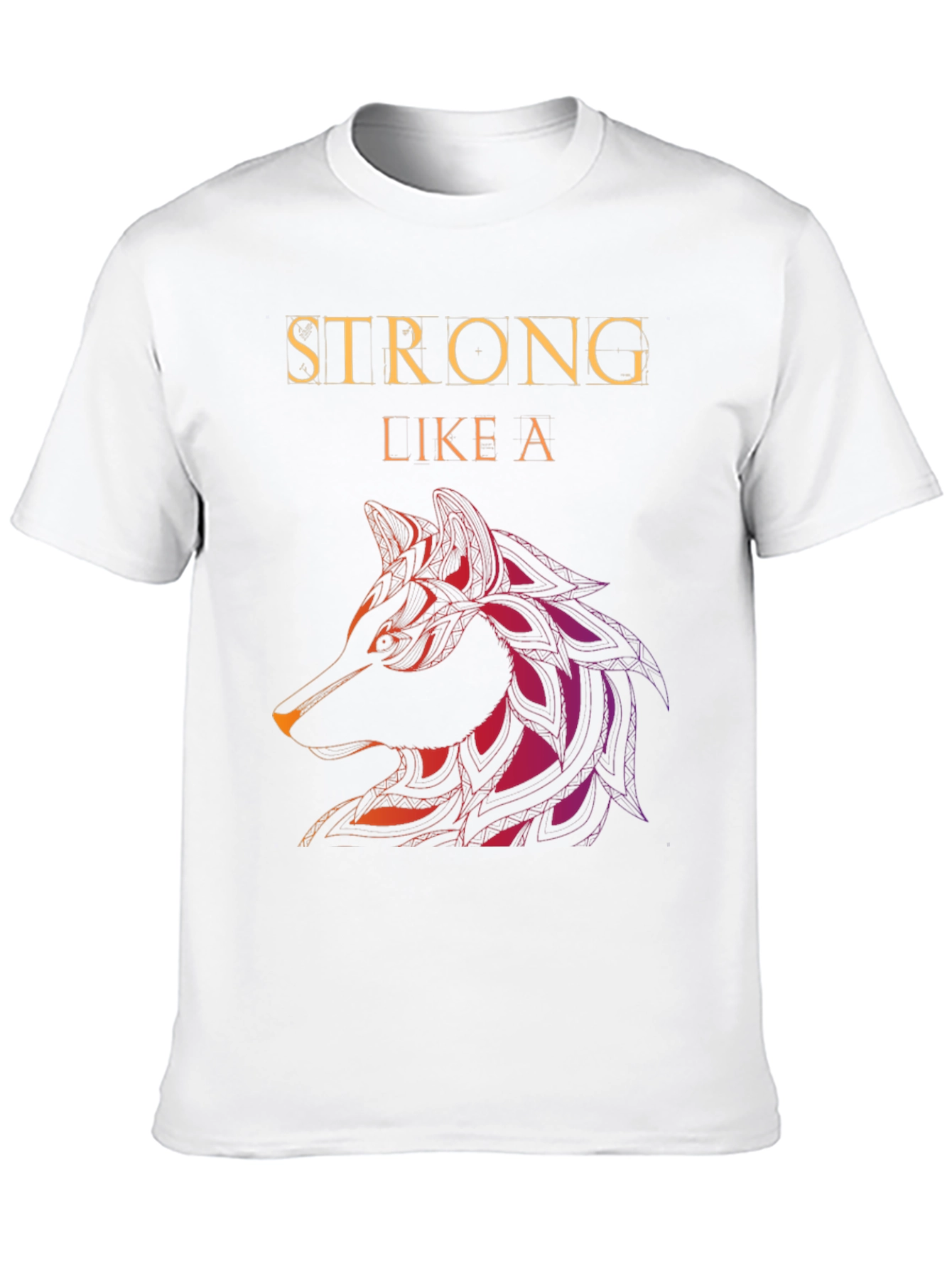 Black Strong Like a Wolf Graphic Tee view 10