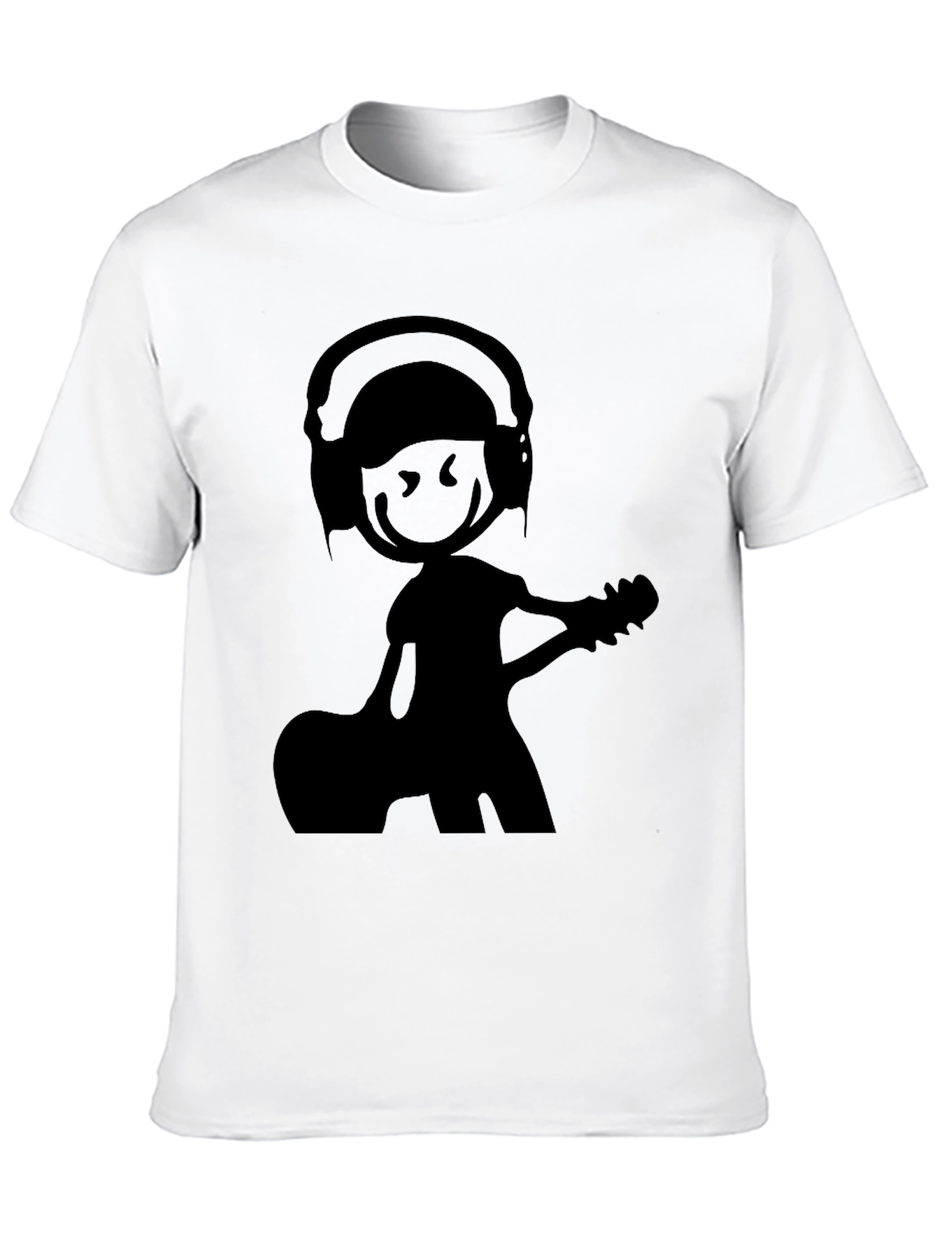 Black Stick Figure Musician T-Shirt view 10