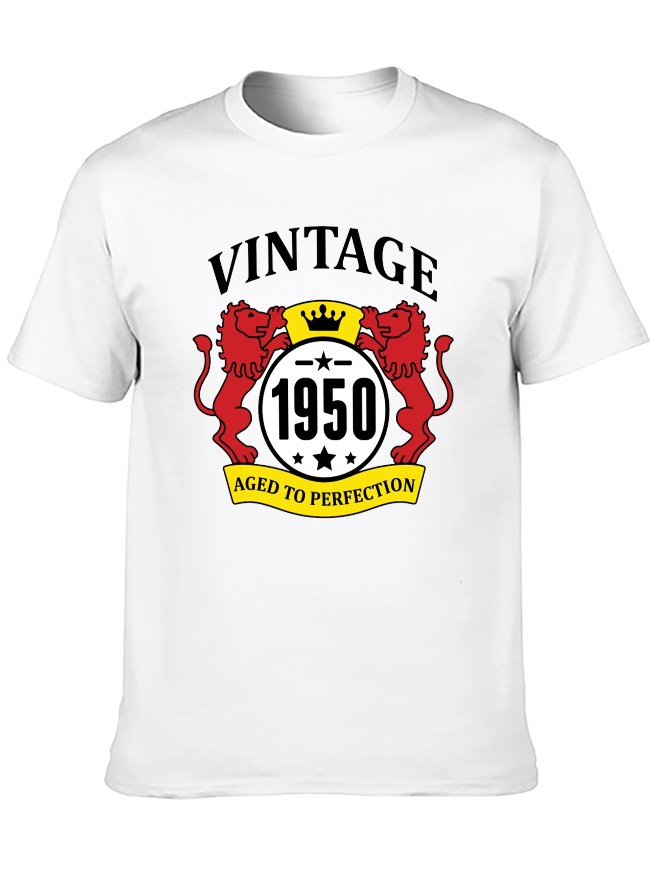 Black Vintage 1950 Aged to Perfection Black T-Shirt view 10