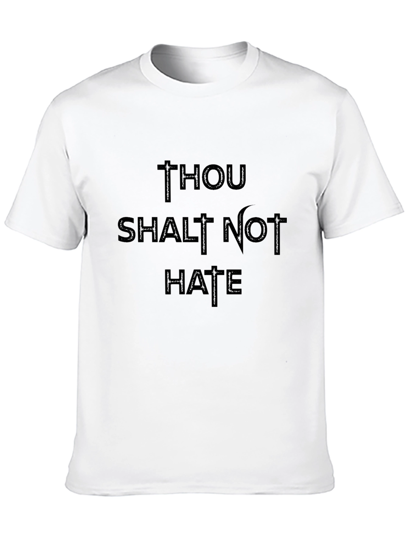 Black Thou Shalt Not Hate Graphic Tee - Black view 10