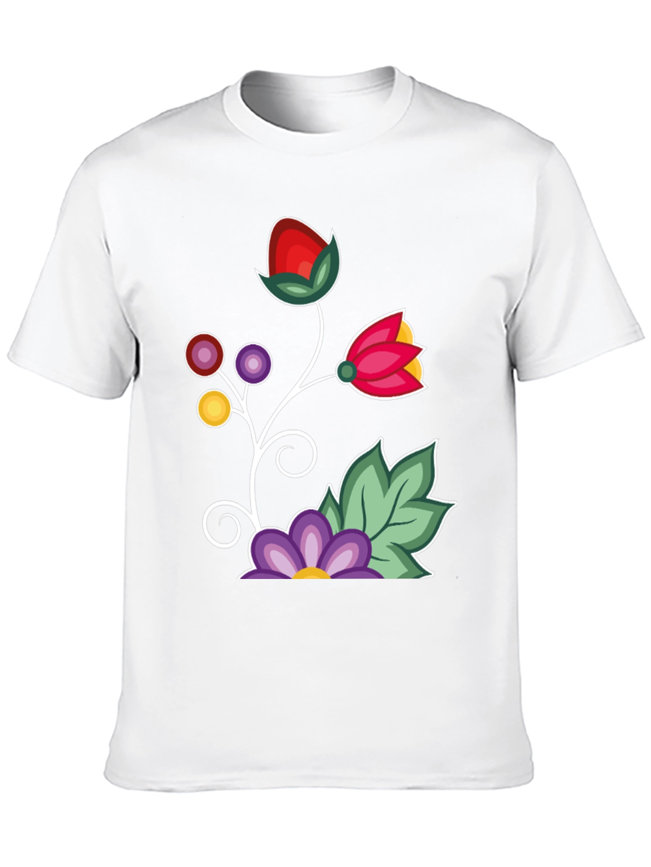 Black Floral Graphic T-Shirt - Black Casual Tee view 10