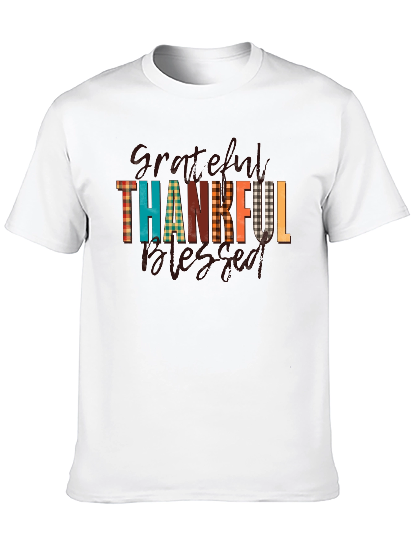 Black Grateful Thankful Blessed Black T-Shirt view 10