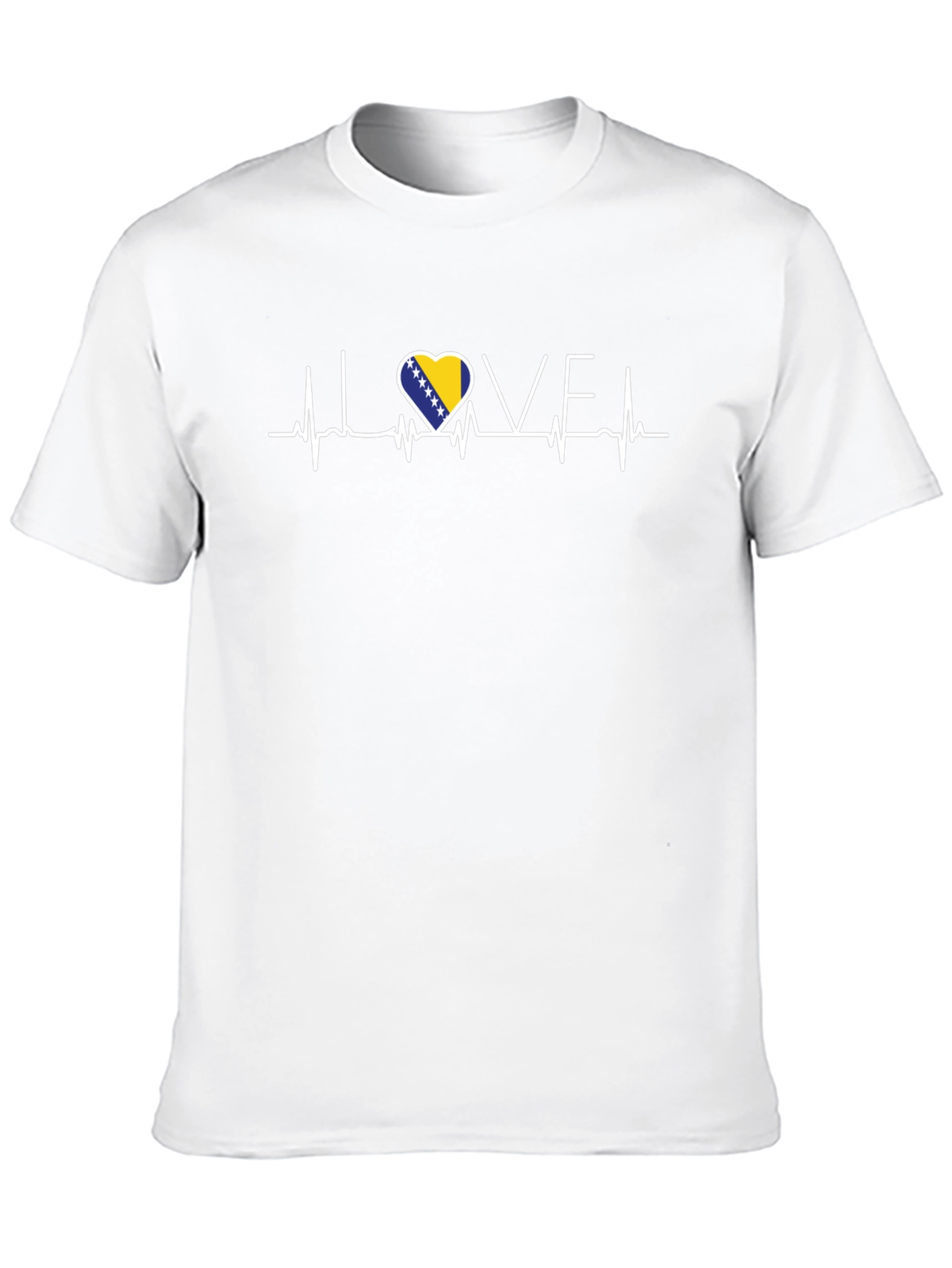 Black I Love Bosnia Heartbeat Tee view 10