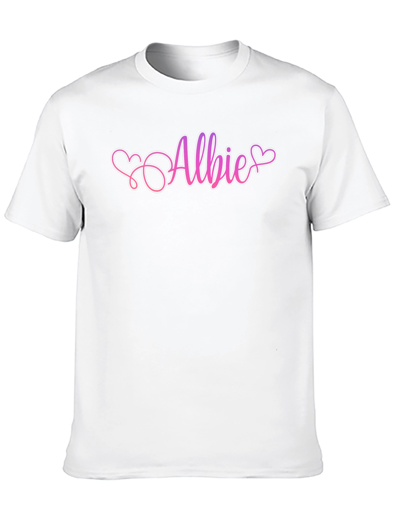 Black Personalized Albie Heart T-Shirt - Custom Name Tee view 10