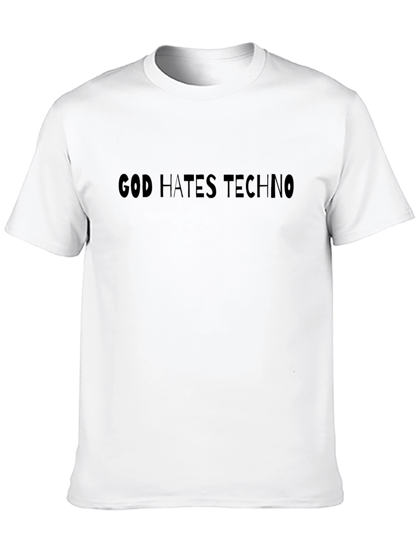 Black God Hates Techno Black T-Shirt - Edgy Statement Tee view 10