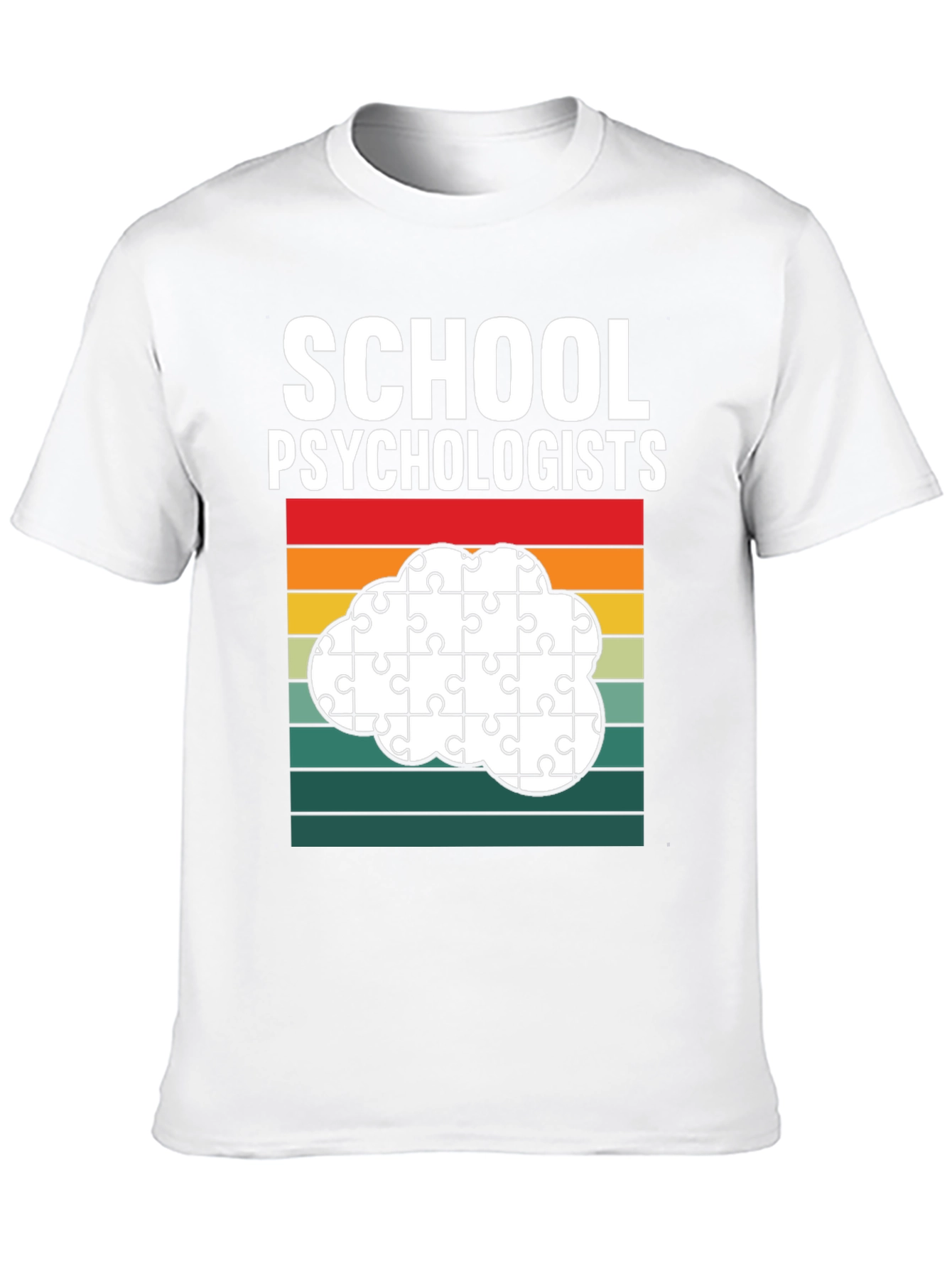Black School Psychologist Puzzle Piece Cloud T-Shirt view 10