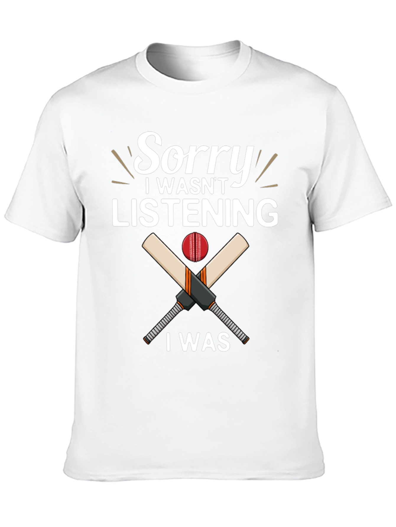 Black Cricket Lover T-Shirt - Sorry Not Listening Funny view 10