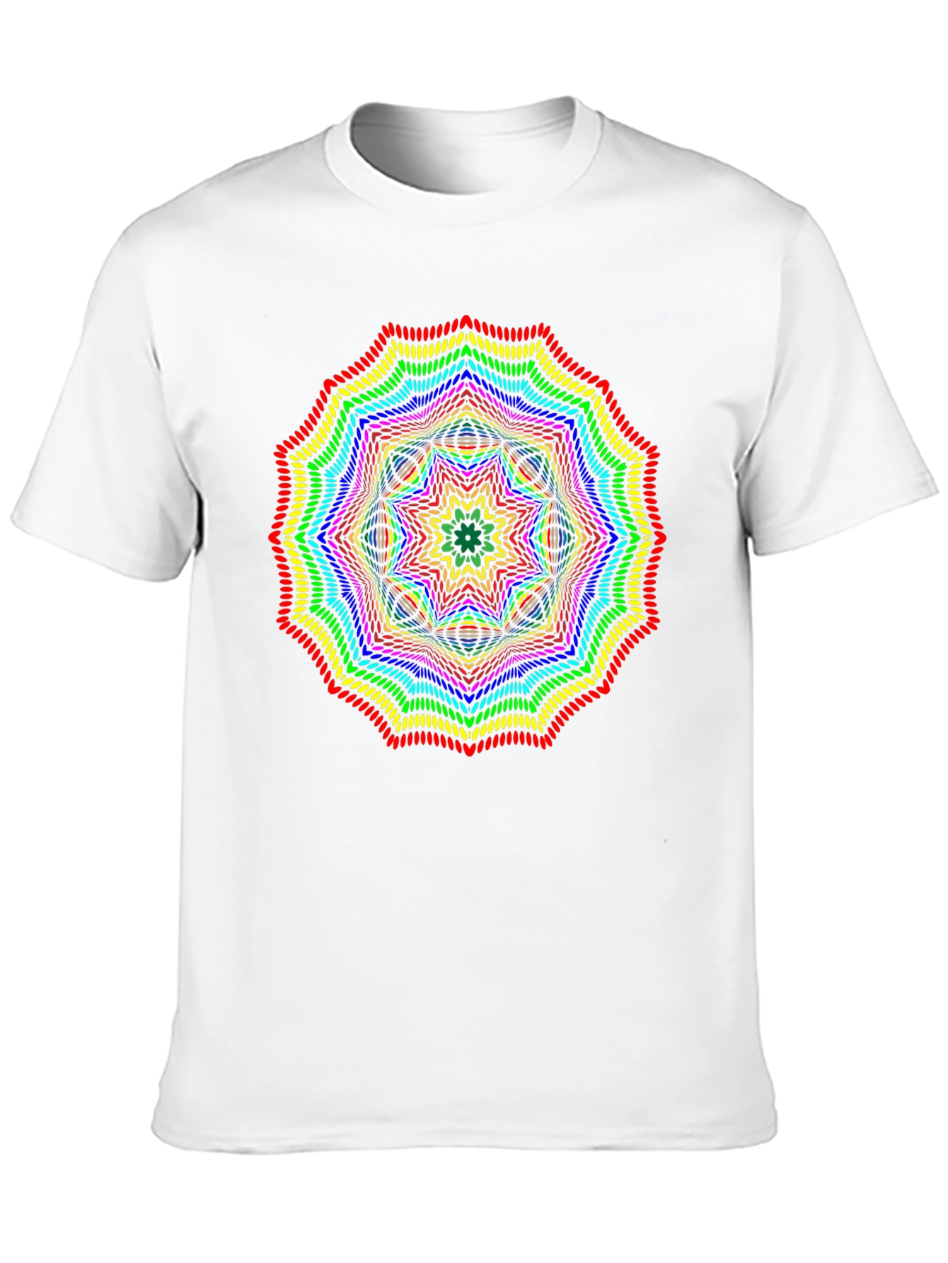 Black Rainbow Mandala Graphic Black T-Shirt view 10