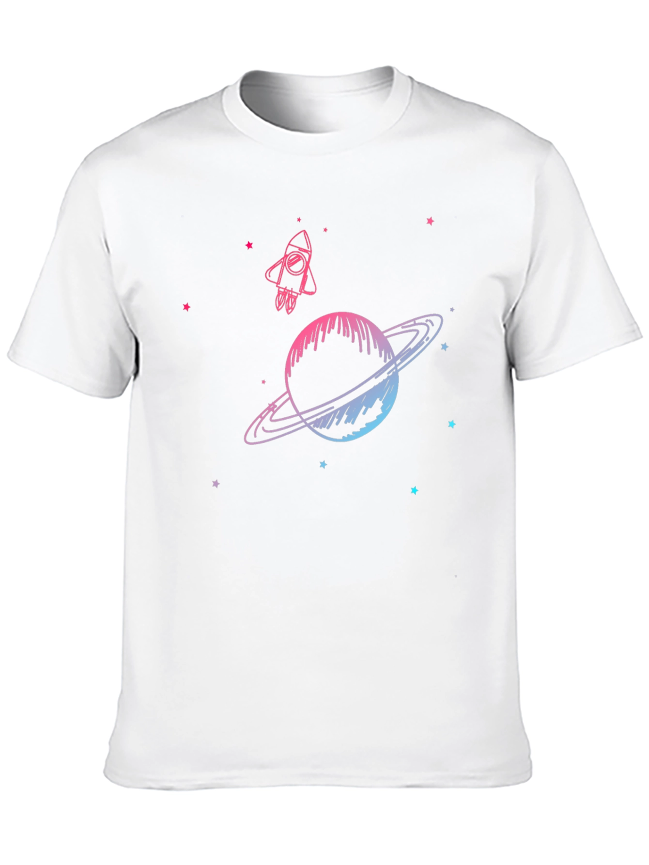 Black Space Rocket & Planet Graphic Tee - Black view 10