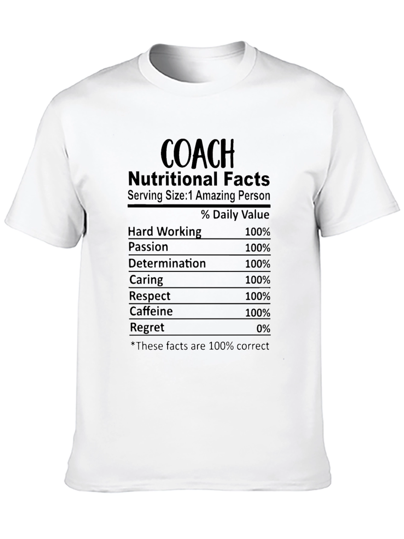 Black Coach Nutritional Facts Graphic T-Shirt view 10