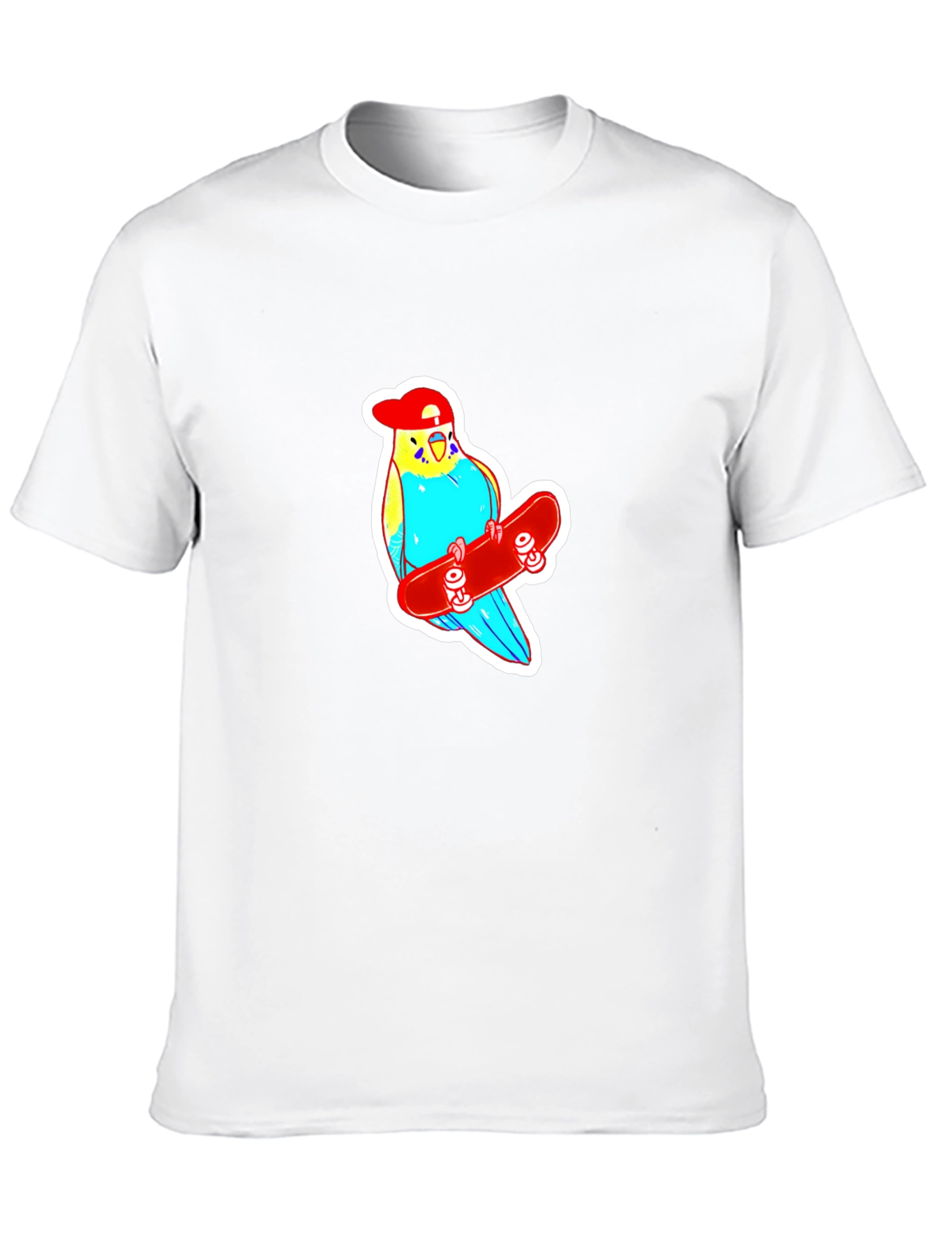 Black Skater Budgie T-Shirt - Cool Birdie Tee view 10
