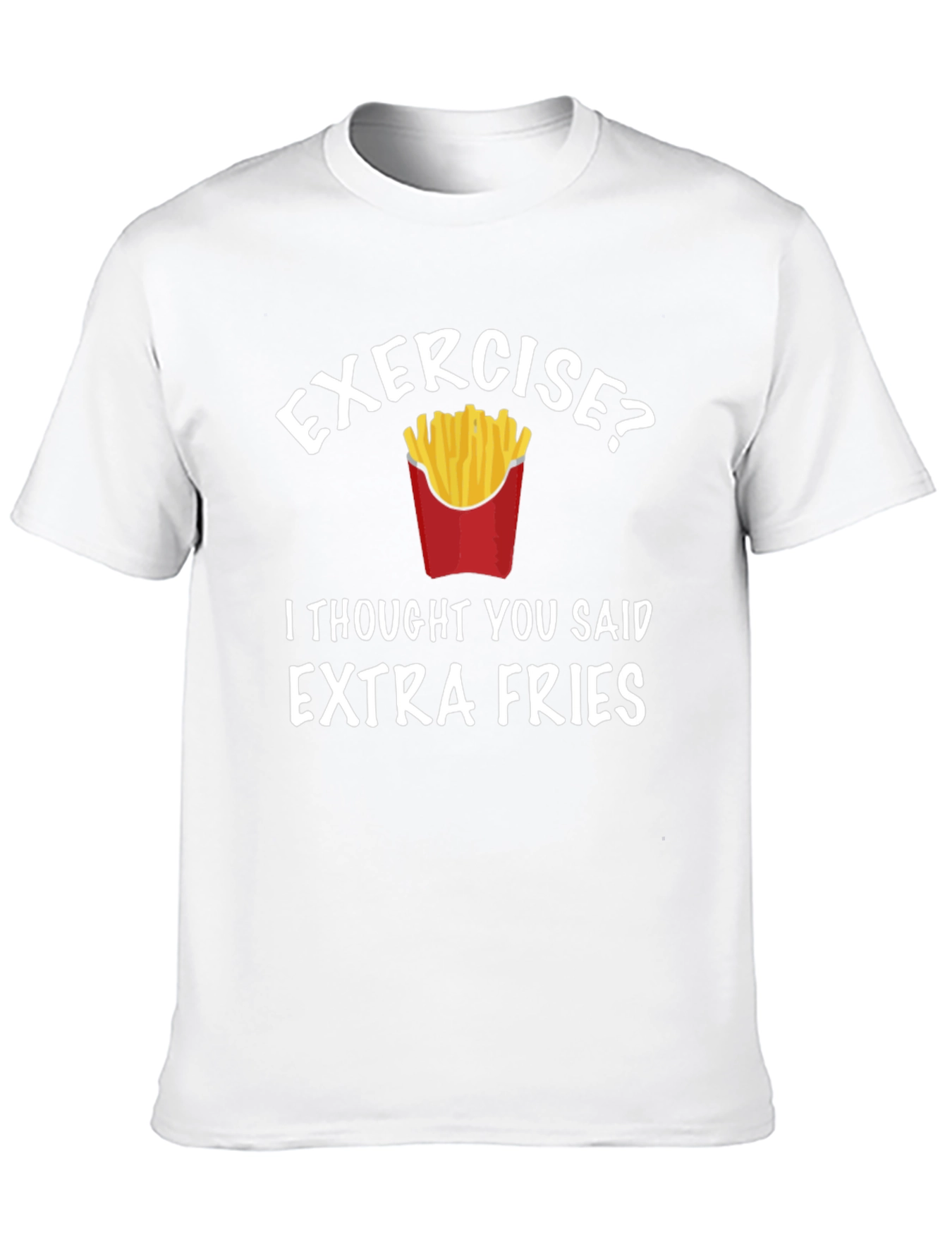 Black Funny "Extra Fries" Graphic T-Shirt view 10