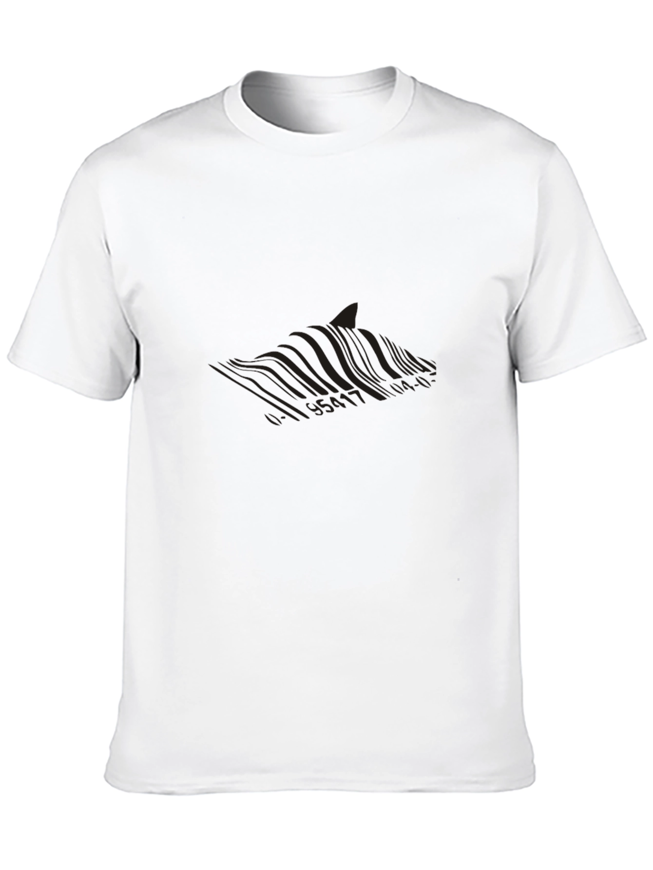 Black Men's Black Graphic Tee - Subtle Wave Design view 10