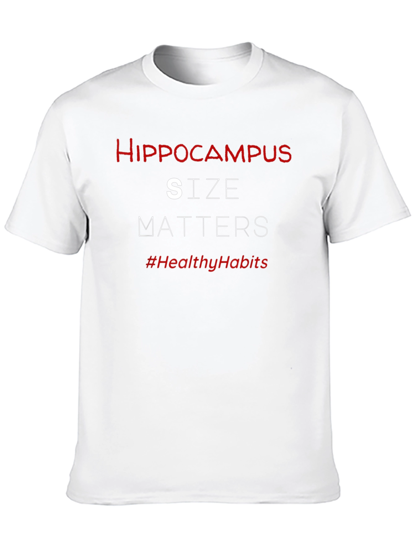 Black Hippocampus Size Matters T-Shirt: Healthy Habits Tee view 10