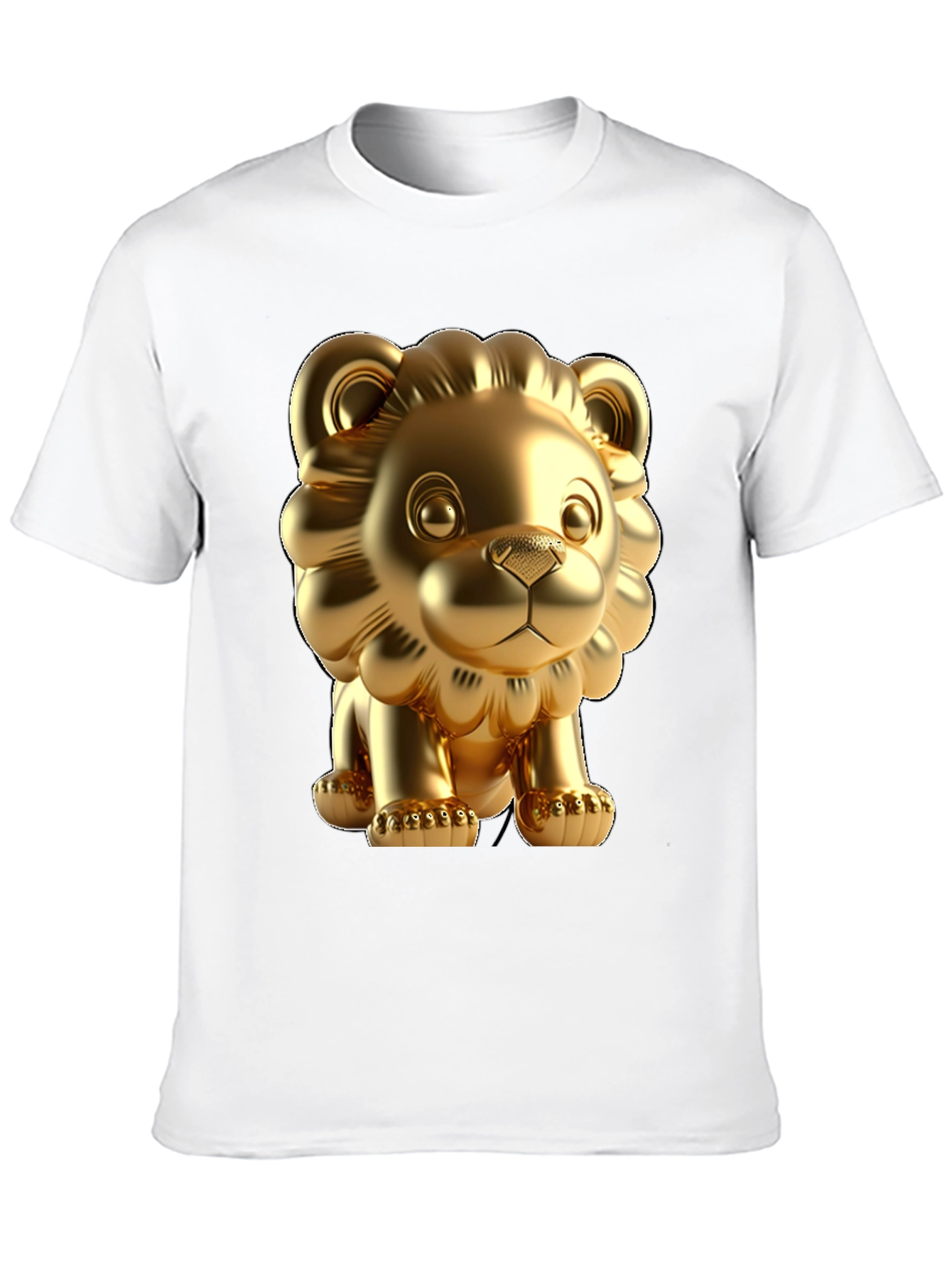 Black Golden Lion Graphic Tee - Bold Black Cotton T-Shirt view 10