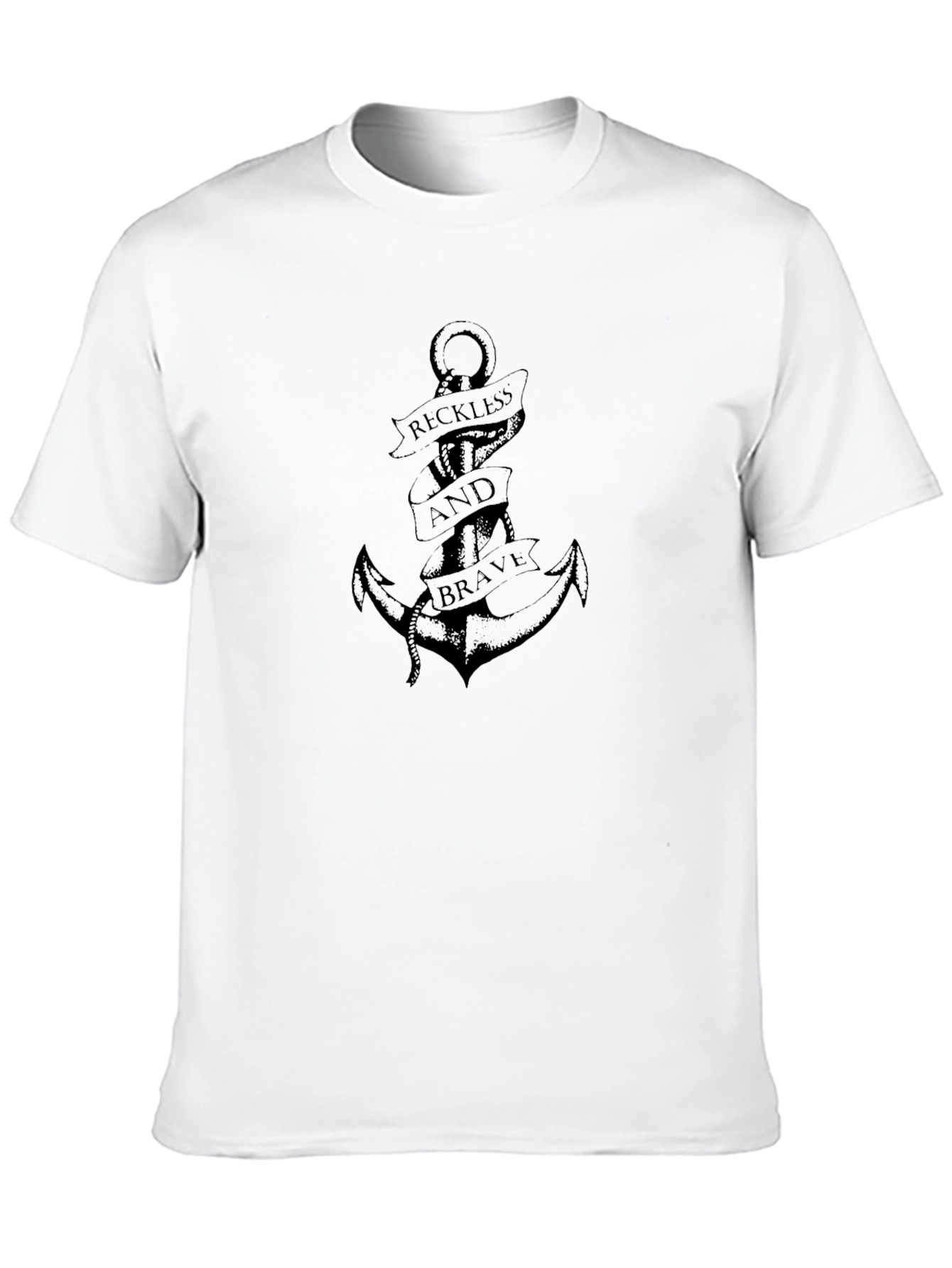 Black Reckless and Brave Anchor Graphic Tee - Black view 10