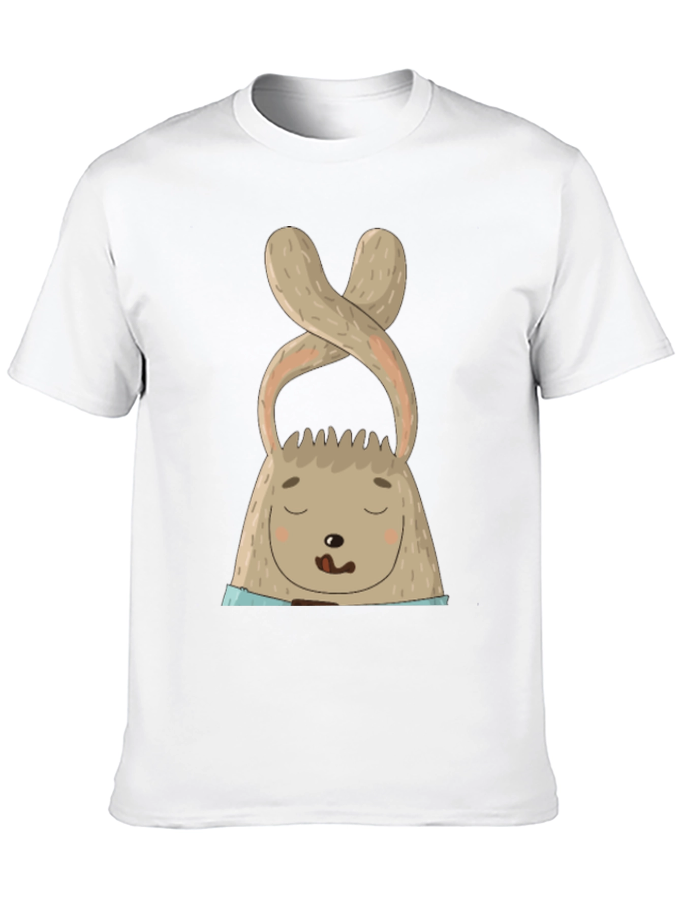 Black Cute Bunny Graphic Tee - Black Cotton Blend view 10