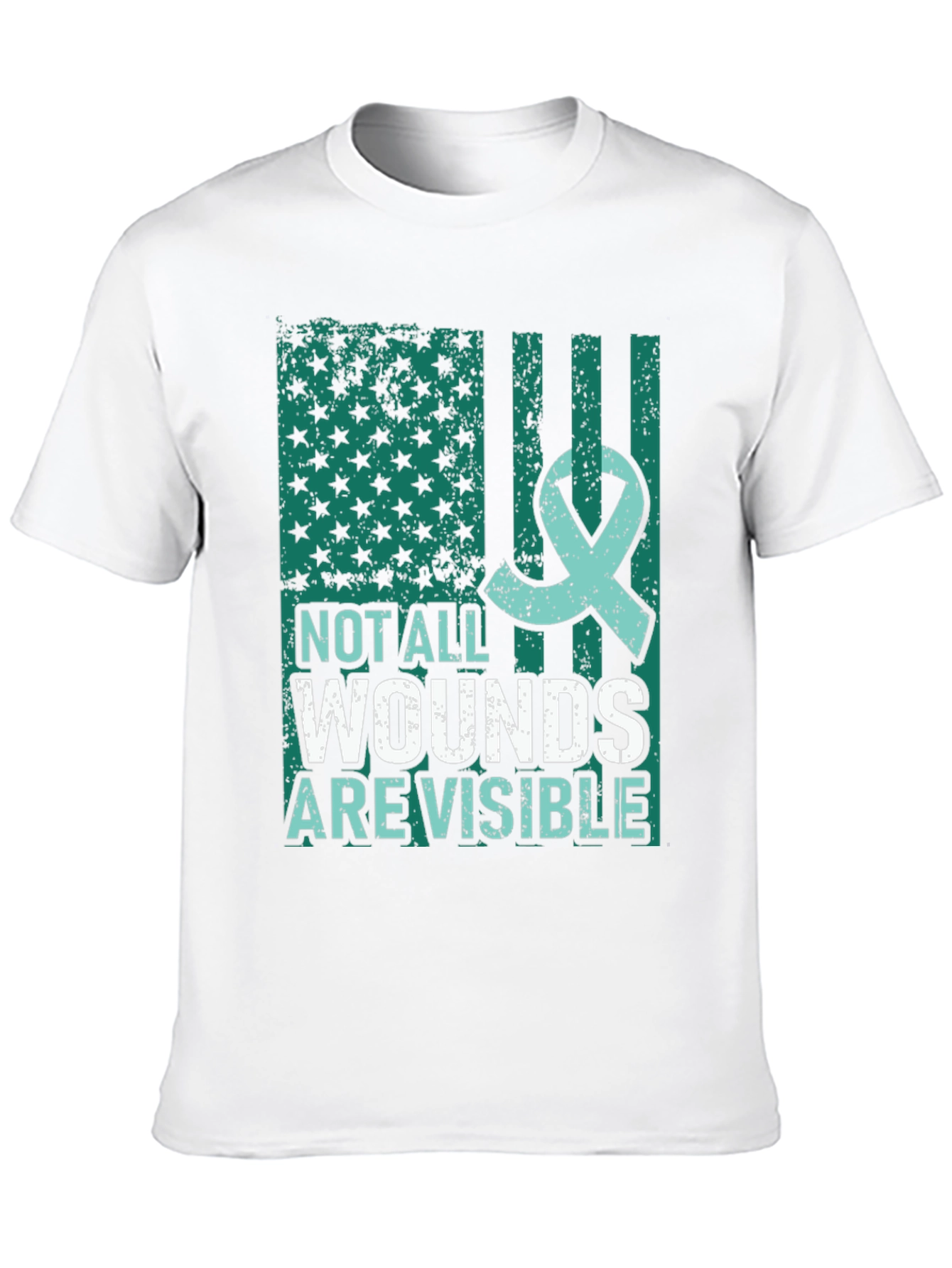 Black Not All Wounds Are Visible Mental Health Awareness T-Shirt view 10