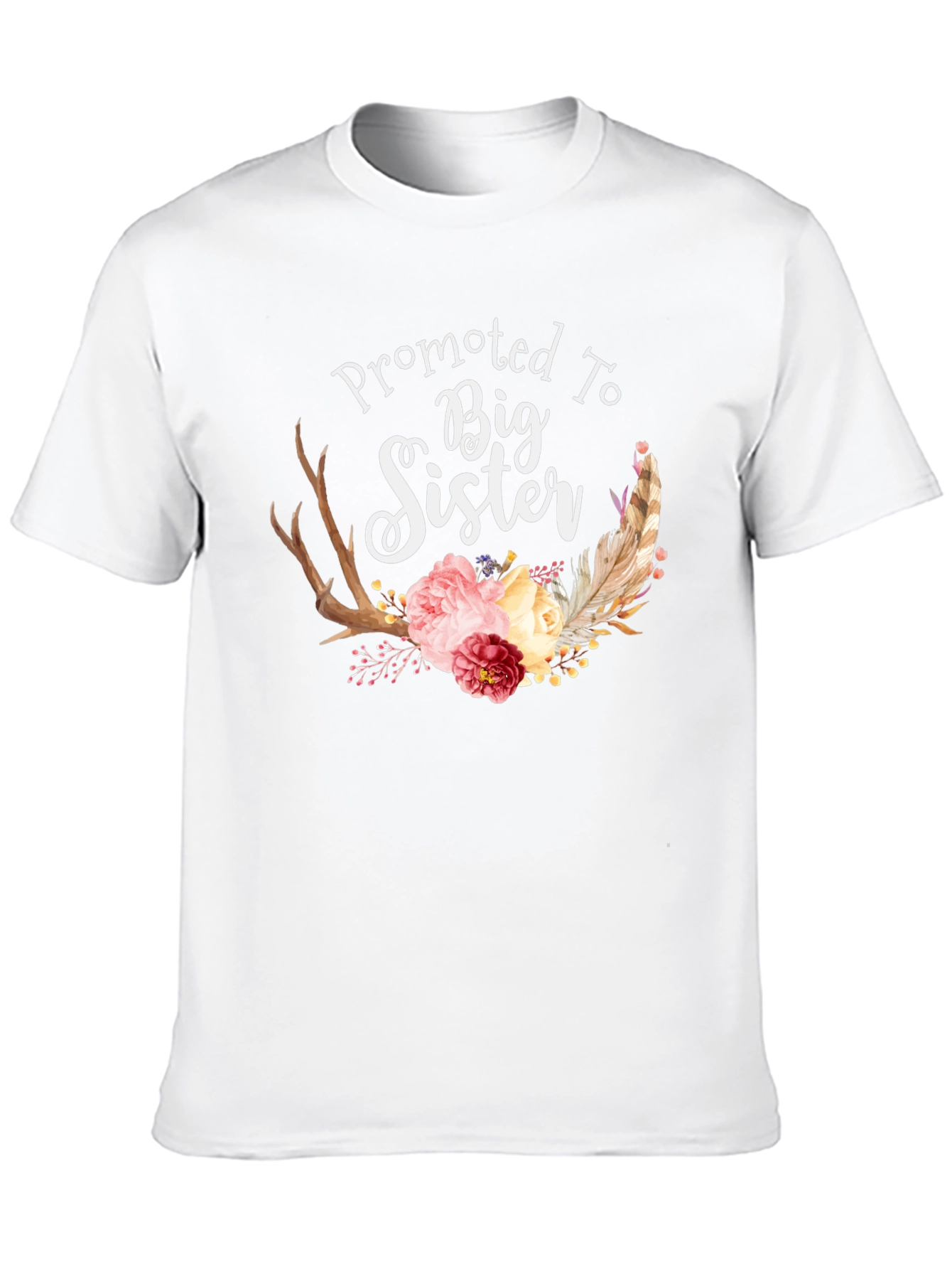 Black Promoted To Big Sister Floral T-Shirt view 10