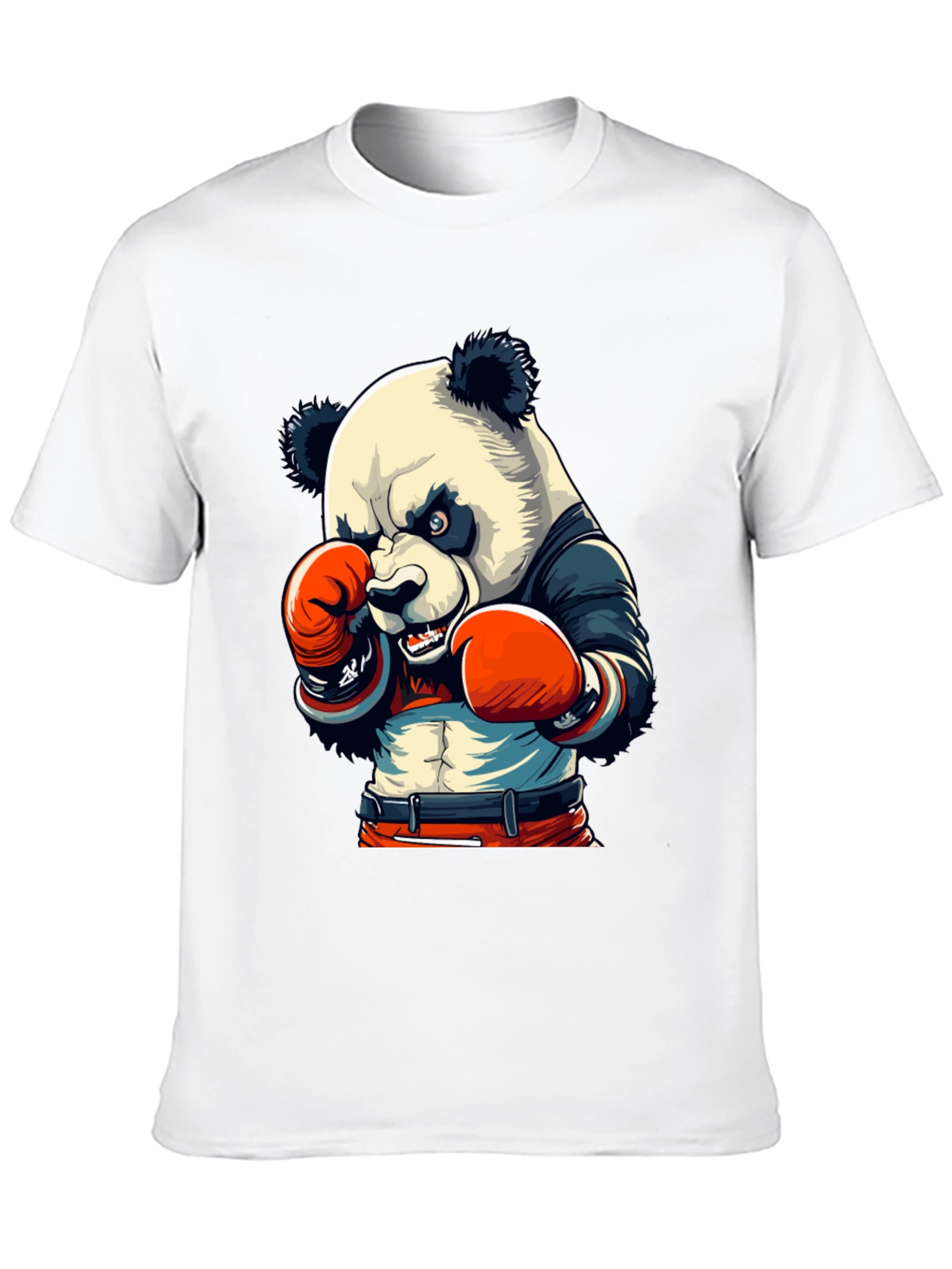 Black Panda Boxer Graphic Tee - Men's Black T-Shirt view 10
