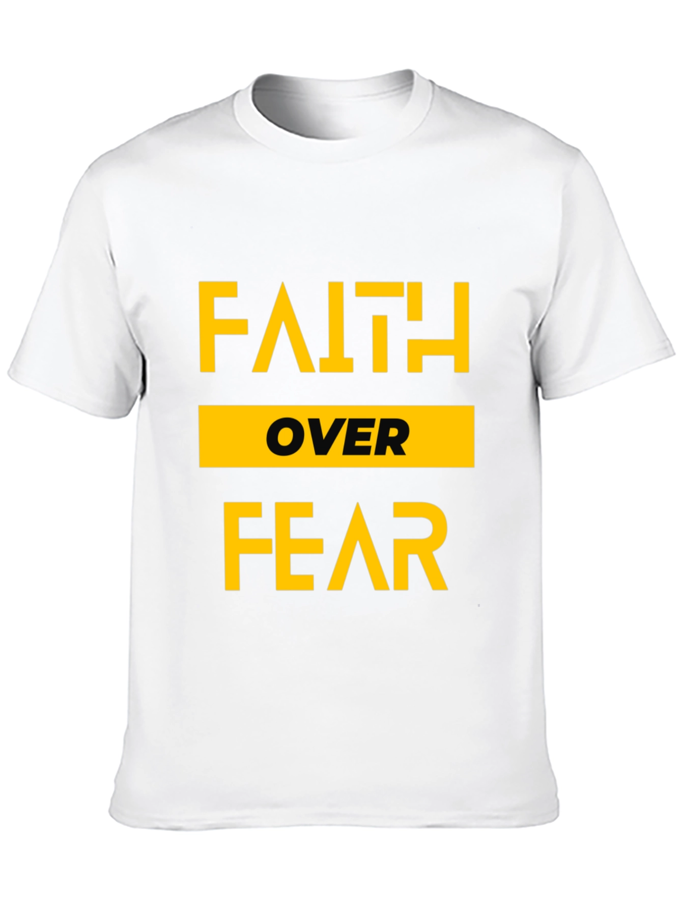 Black Faith Over Fear Graphic Print Crew Neck T-Shirt view 10