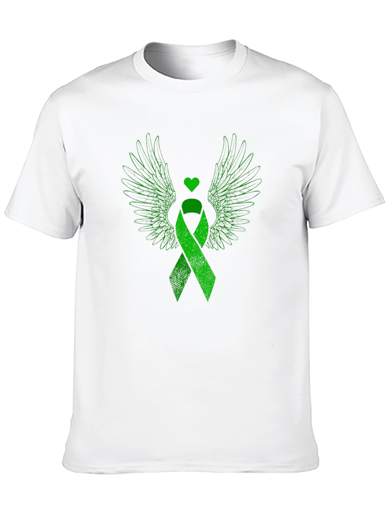Black Green Ribbon Wings Graphic Tee view 10