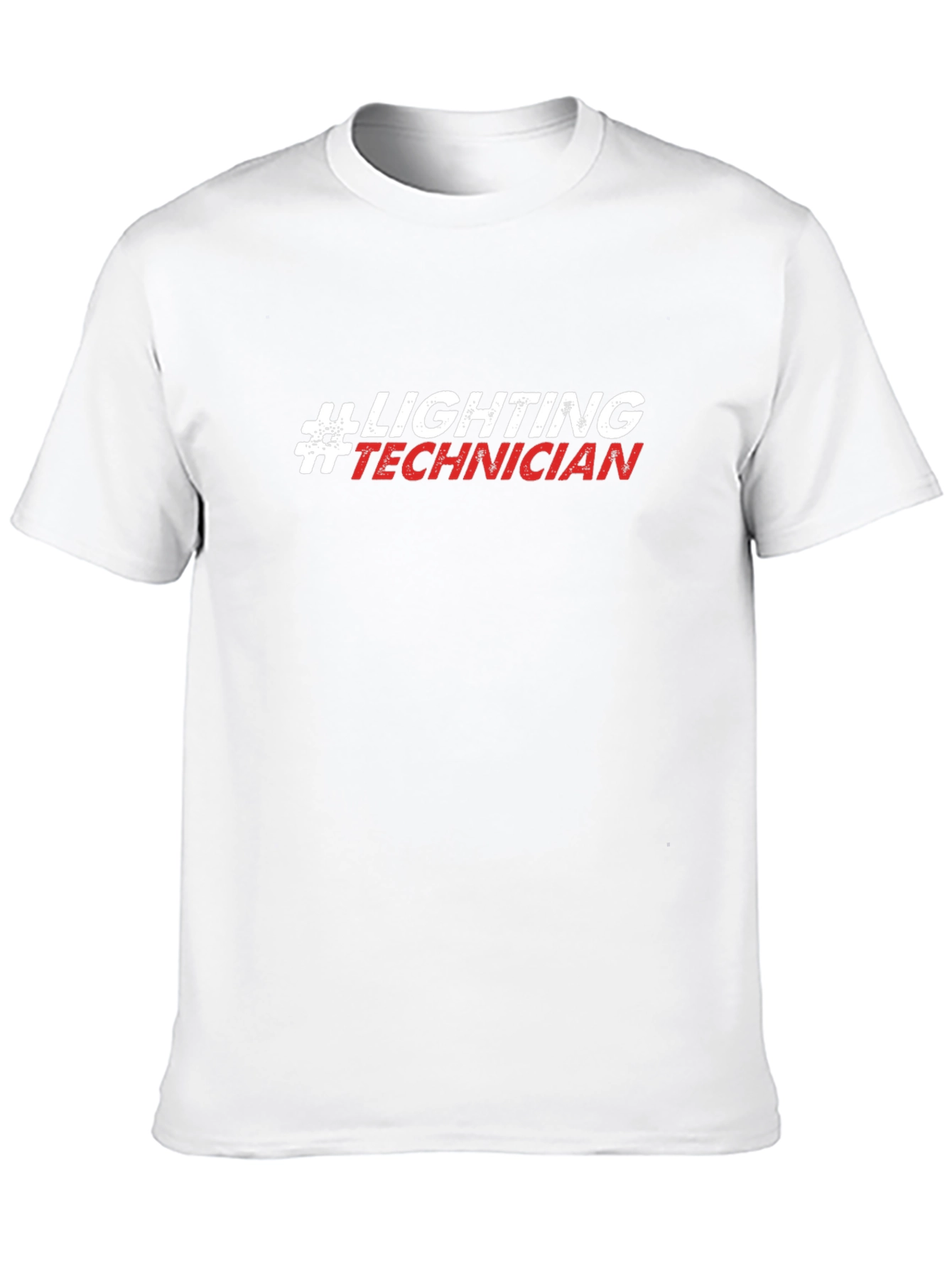 Black Lighting Technician T-Shirt - Black Crew Neck Tee view 10