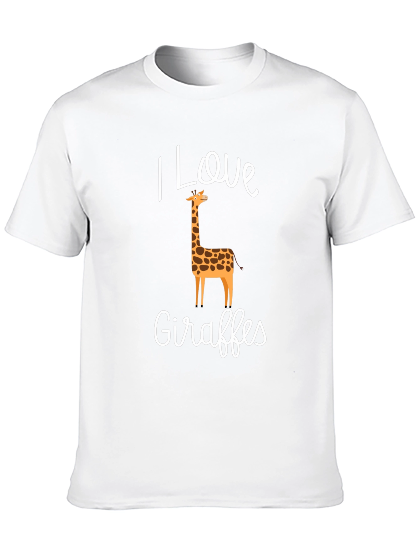 Black I Love Giraffes Graphic T-Shirt - Black Crew Neck Tee view 10