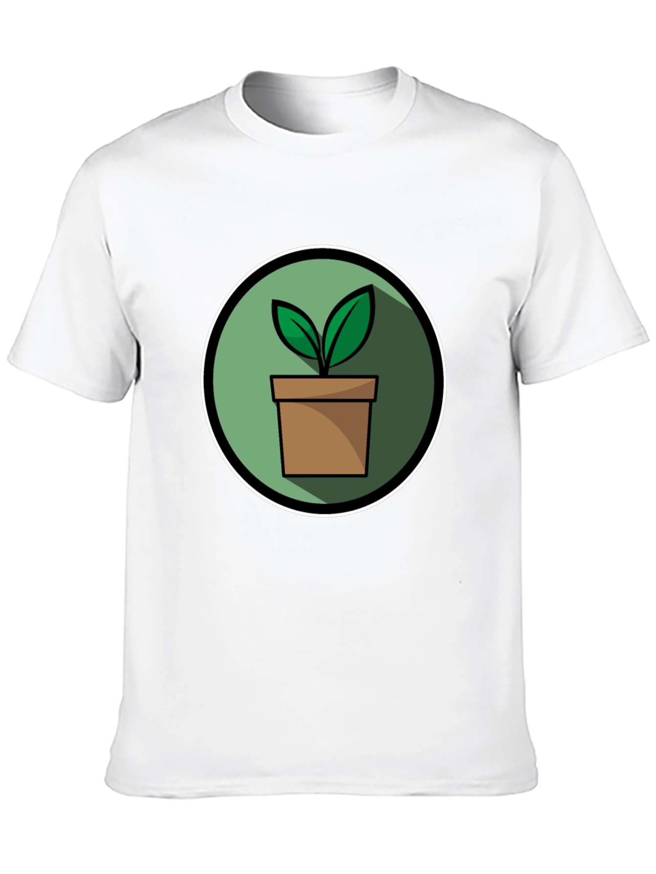Black Plant Pot Graphic Tee - Black Cotton Blend T-Shirt view 10