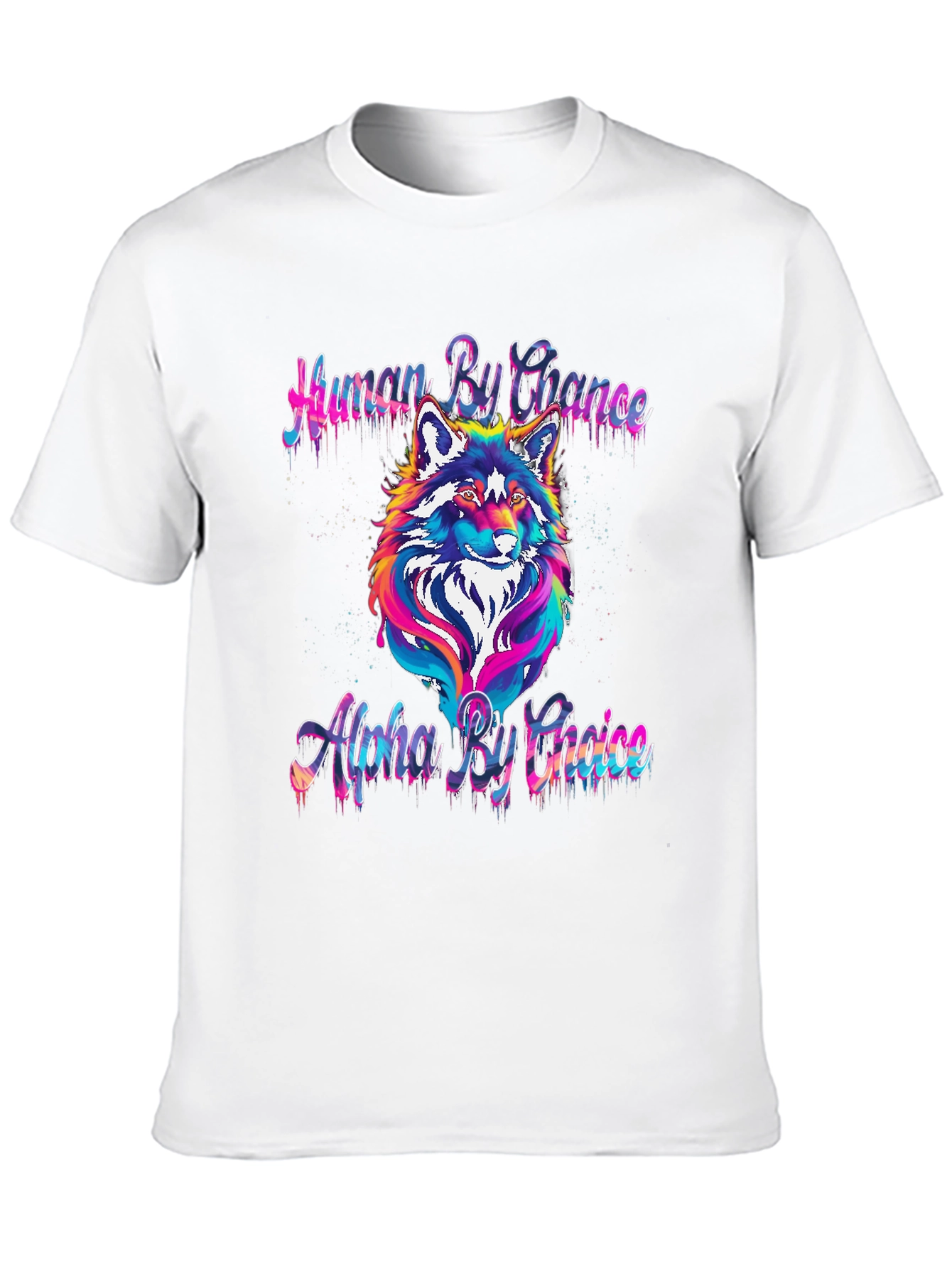Black Human by Chance Alpha by Choice Wolf Graphic Tee view 10