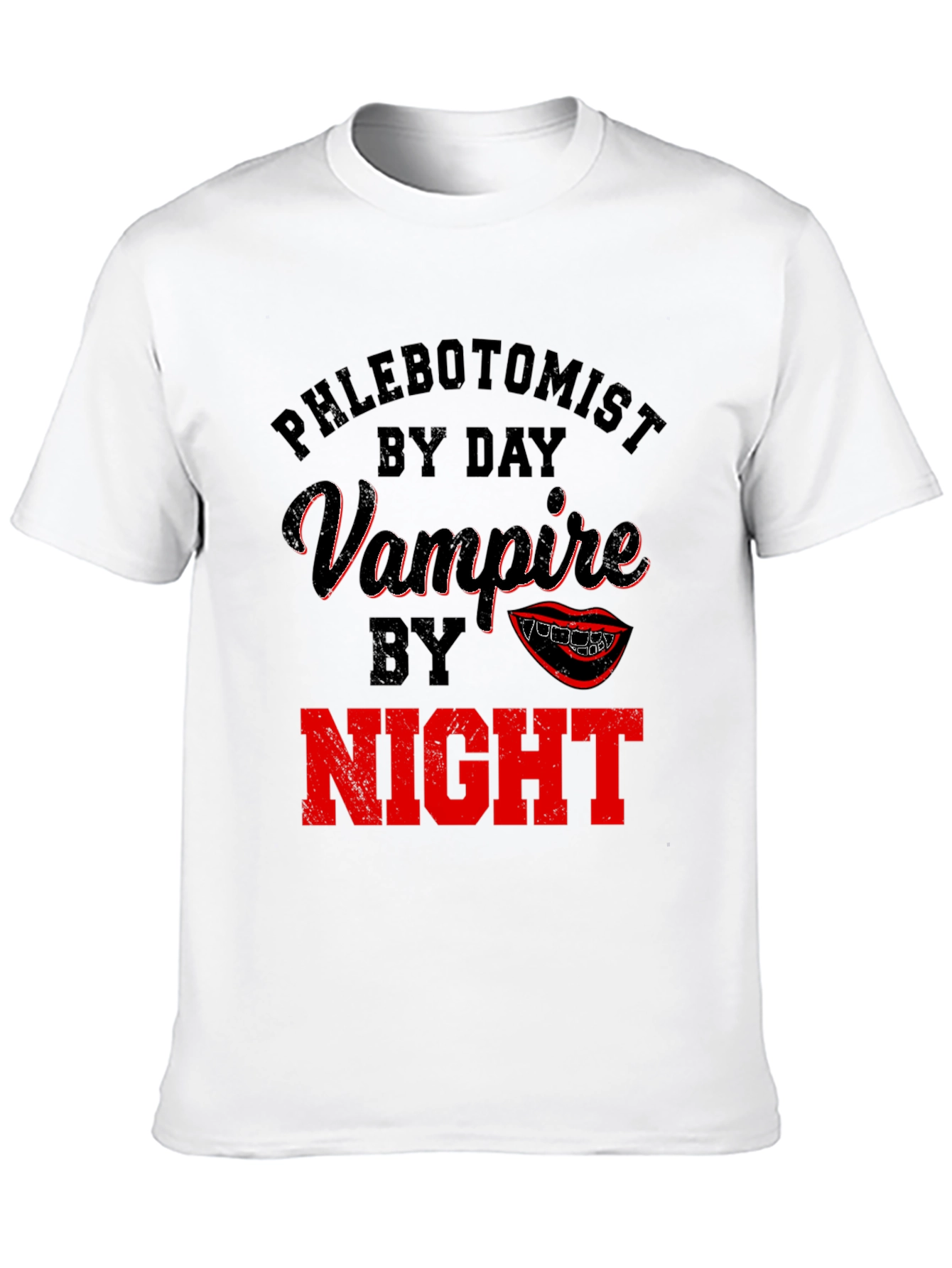 Black Phlebotomist By Day Vampire By Night Novelty T-Shirt view 10