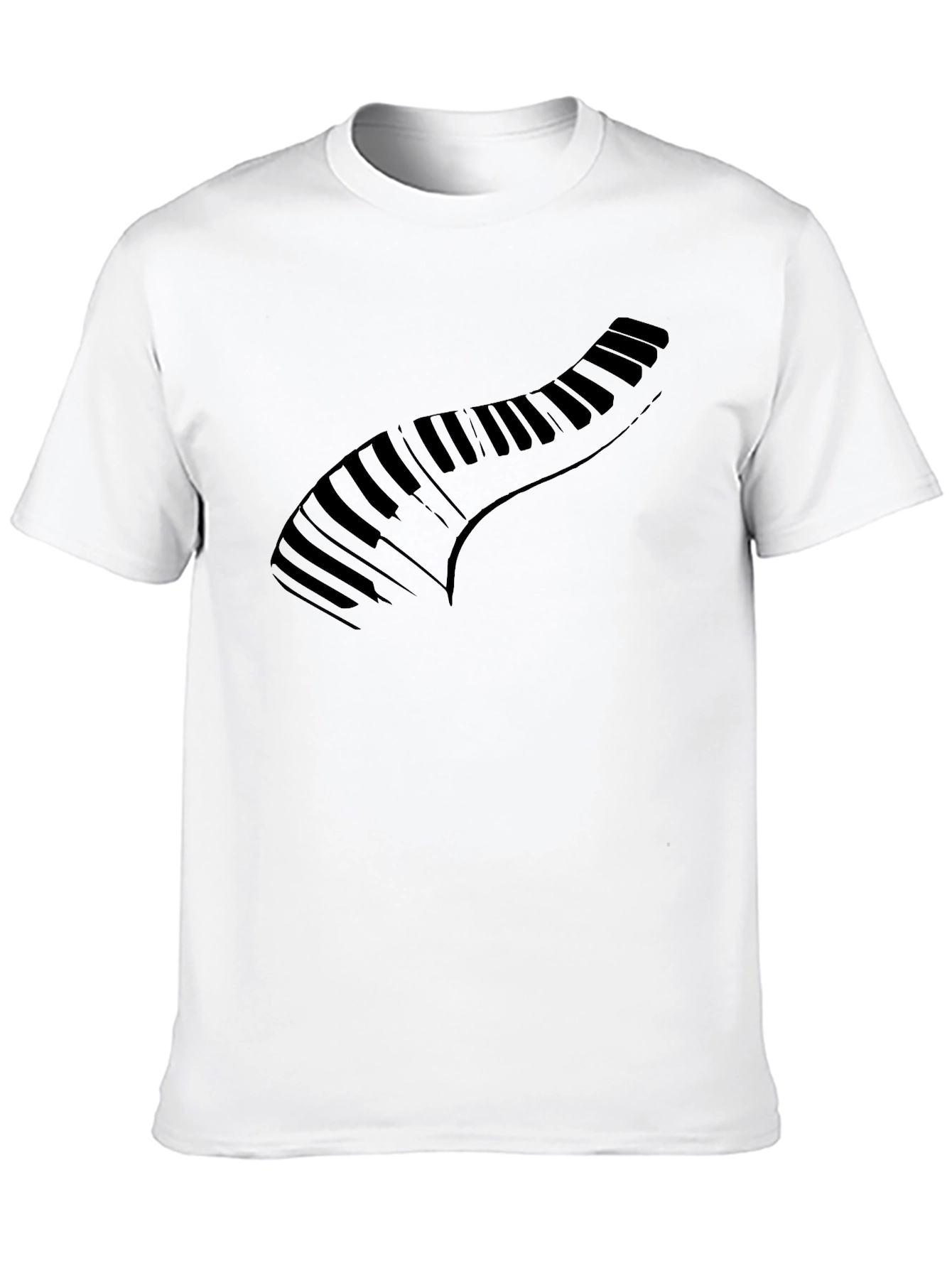 Black Piano Keys Graphic Black T-Shirt view 10