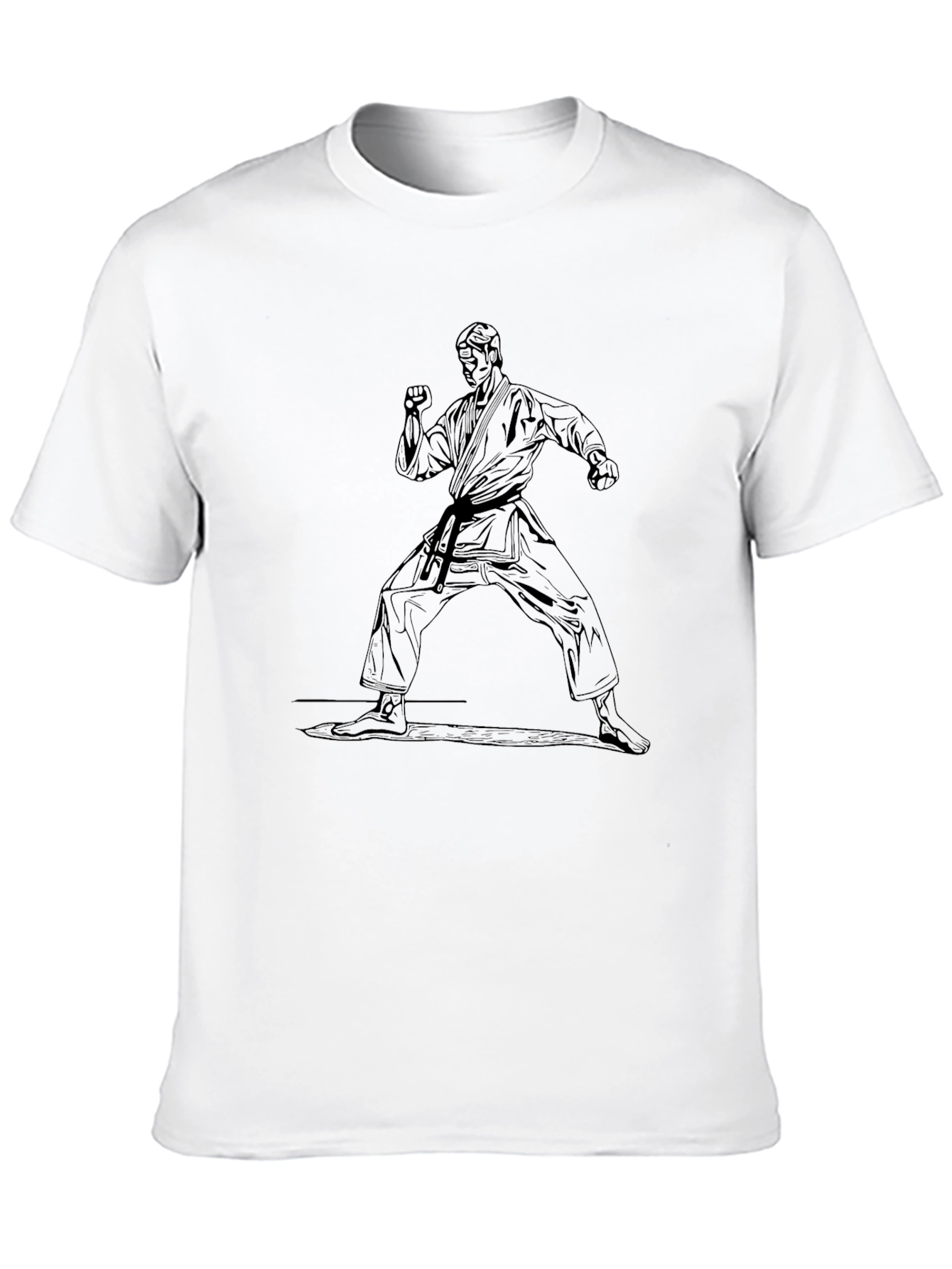 Black Karate Stance Graphic Tee - Martial Arts Black Shirt view 10