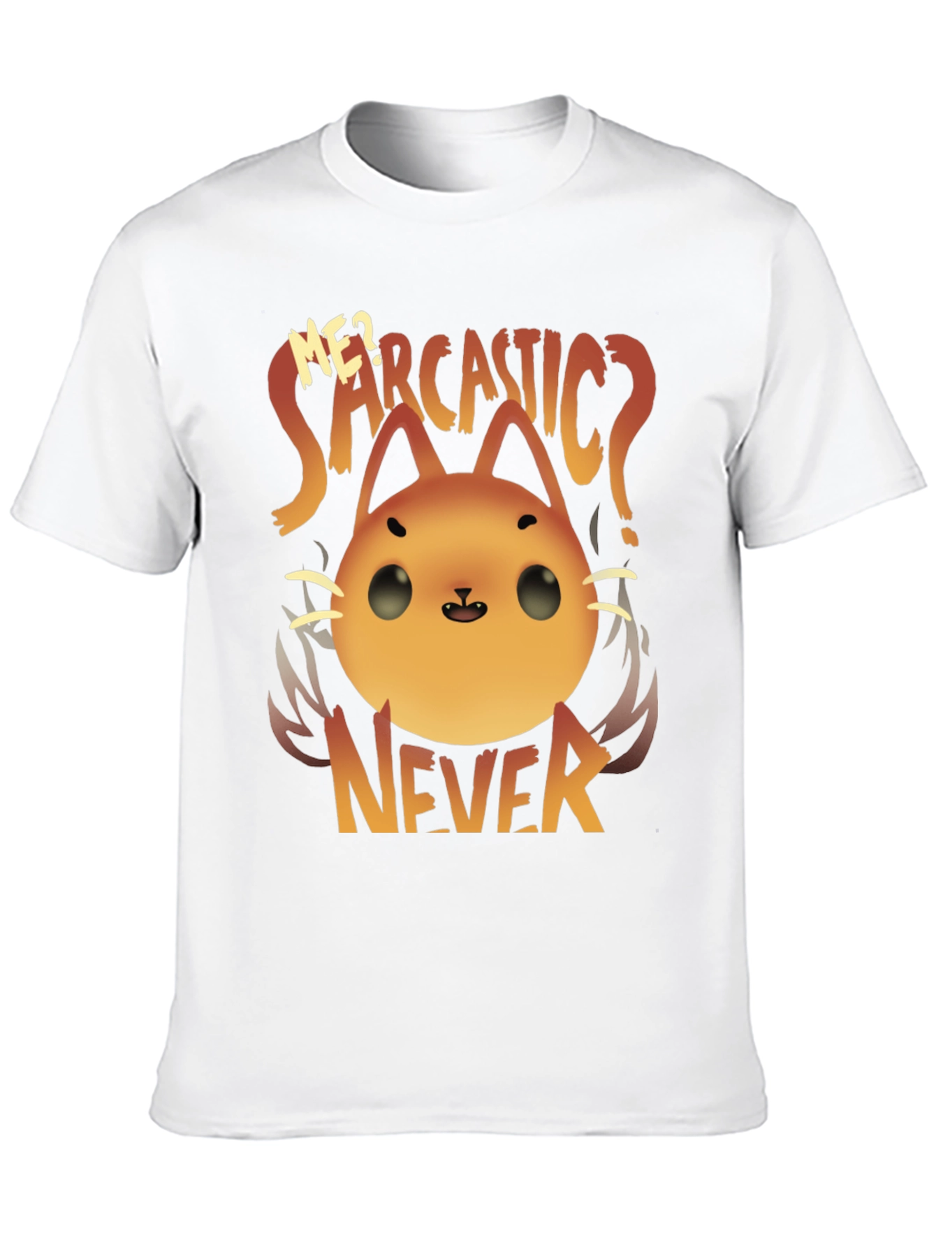 Black Sarcastic Cat T-Shirt - Funny Graphic Tee view 10
