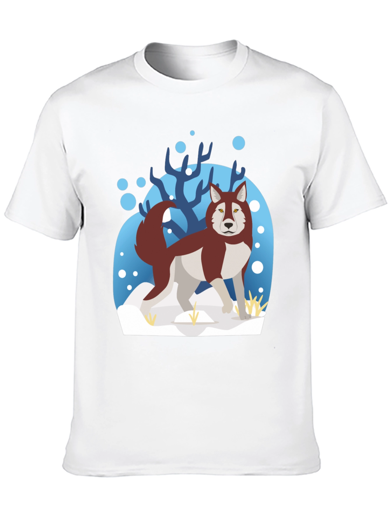 Black Husky Winter Scene Graphic Tee view 10