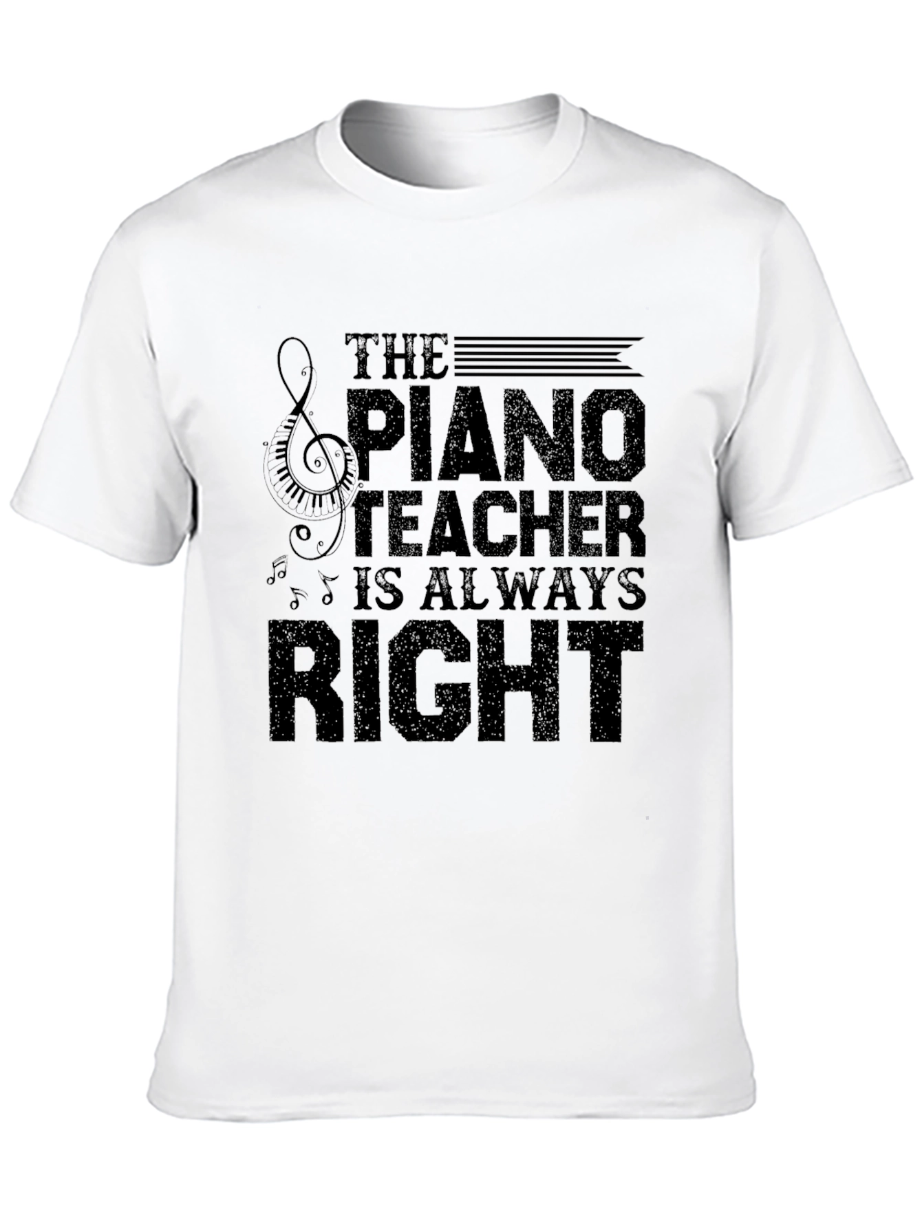 Black Piano Teacher T-Shirt - Always Right Musician Tee view 10