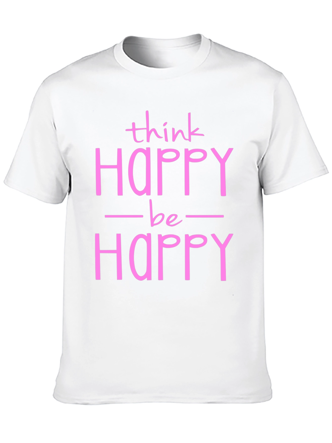 Black Think Happy Be Happy Graphic Tee view 10