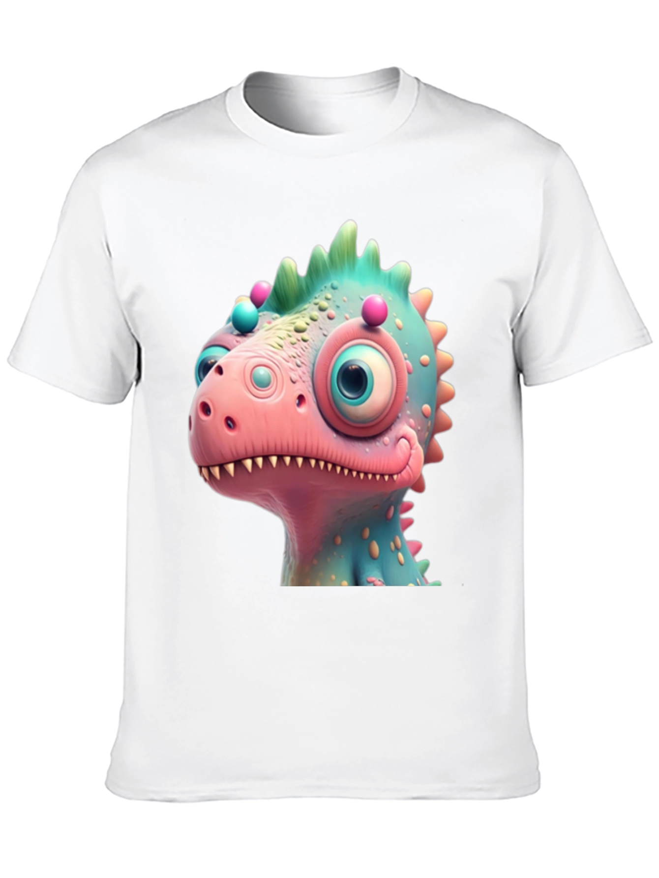 Black Cartoon Dinosaur Graphic Tee - Fun Black T-Shirt view 10