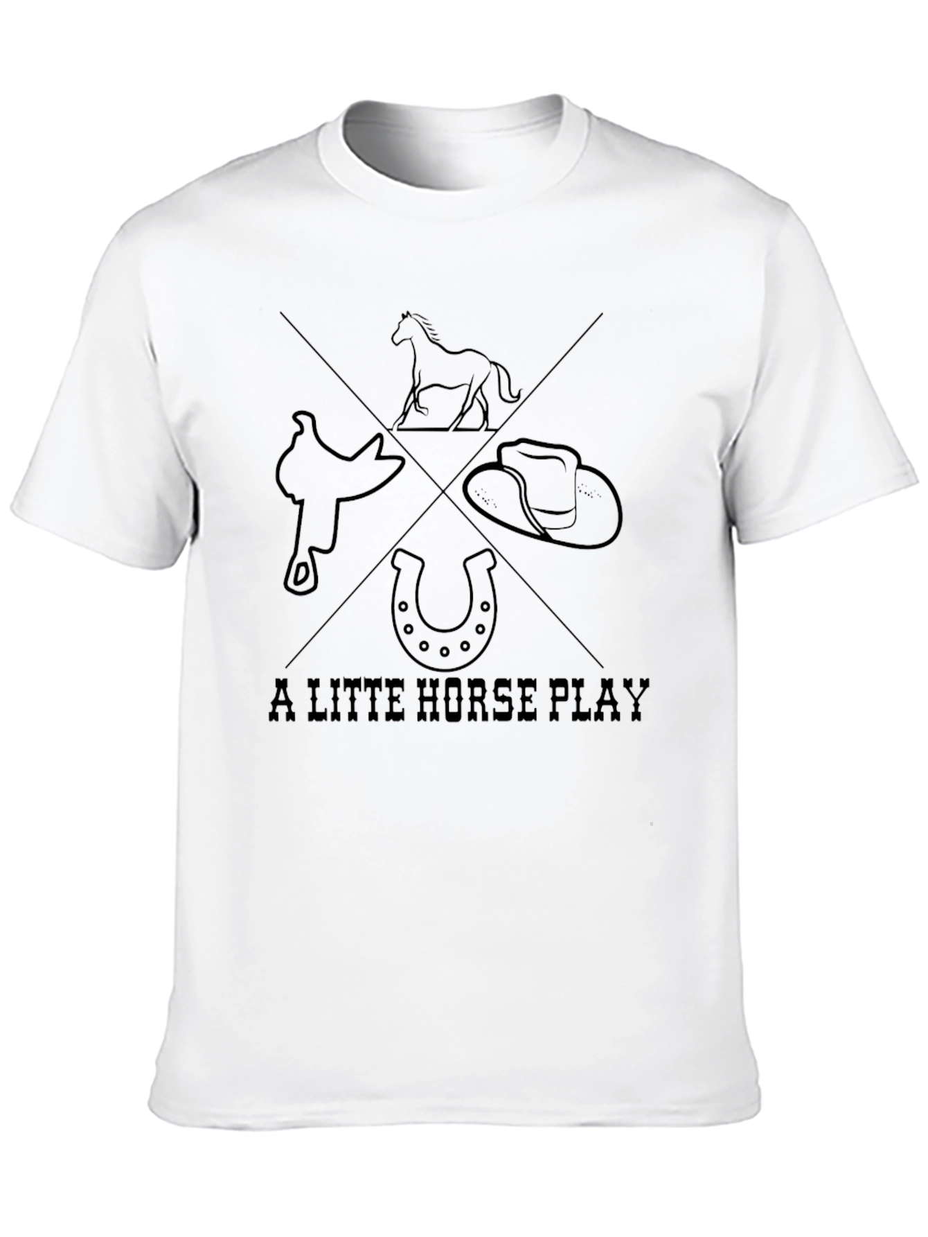 Black A Little Horse Play Graphic Tee view 10