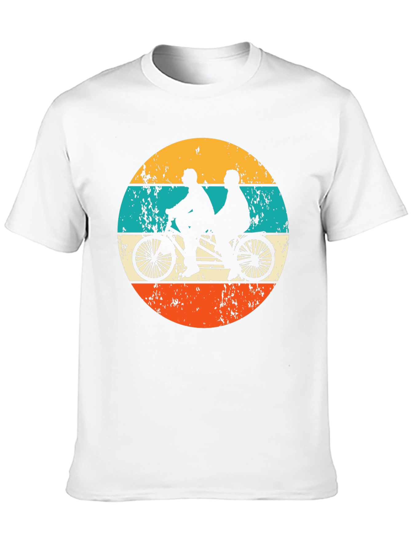 Black Tandem Bike Retro Graphic Tee view 10