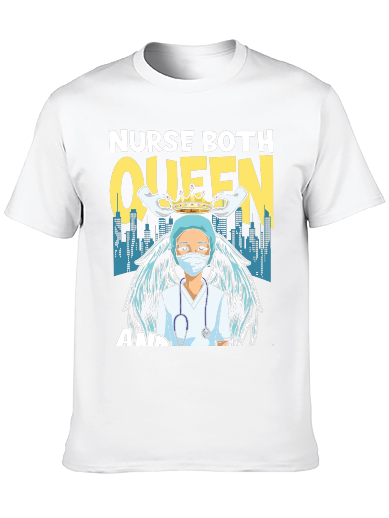 Black Nurse Queen T-Shirt - Essential Worker Apparel view 10