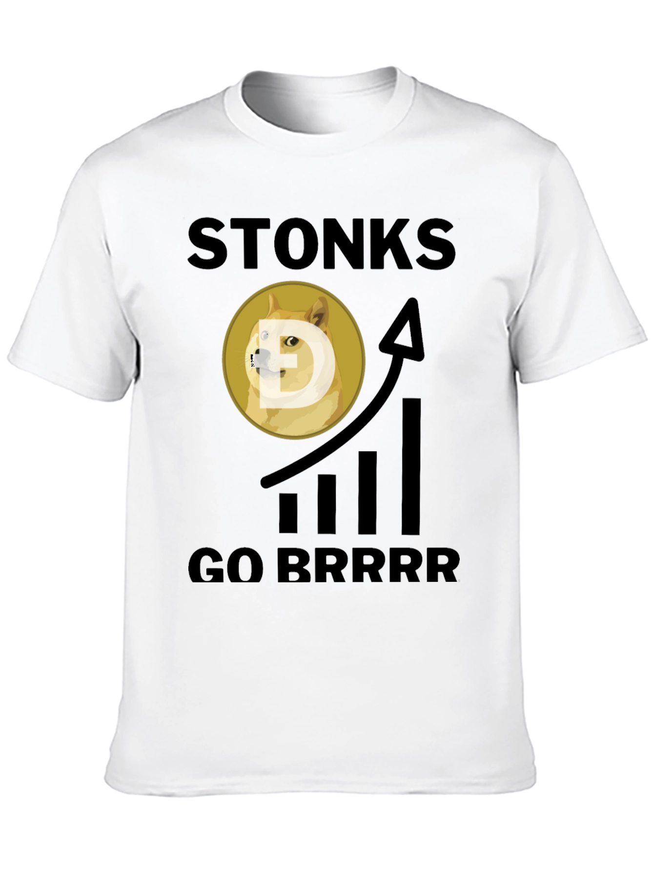 Black Stonks Go Brrr Black Graphic Tee view 10